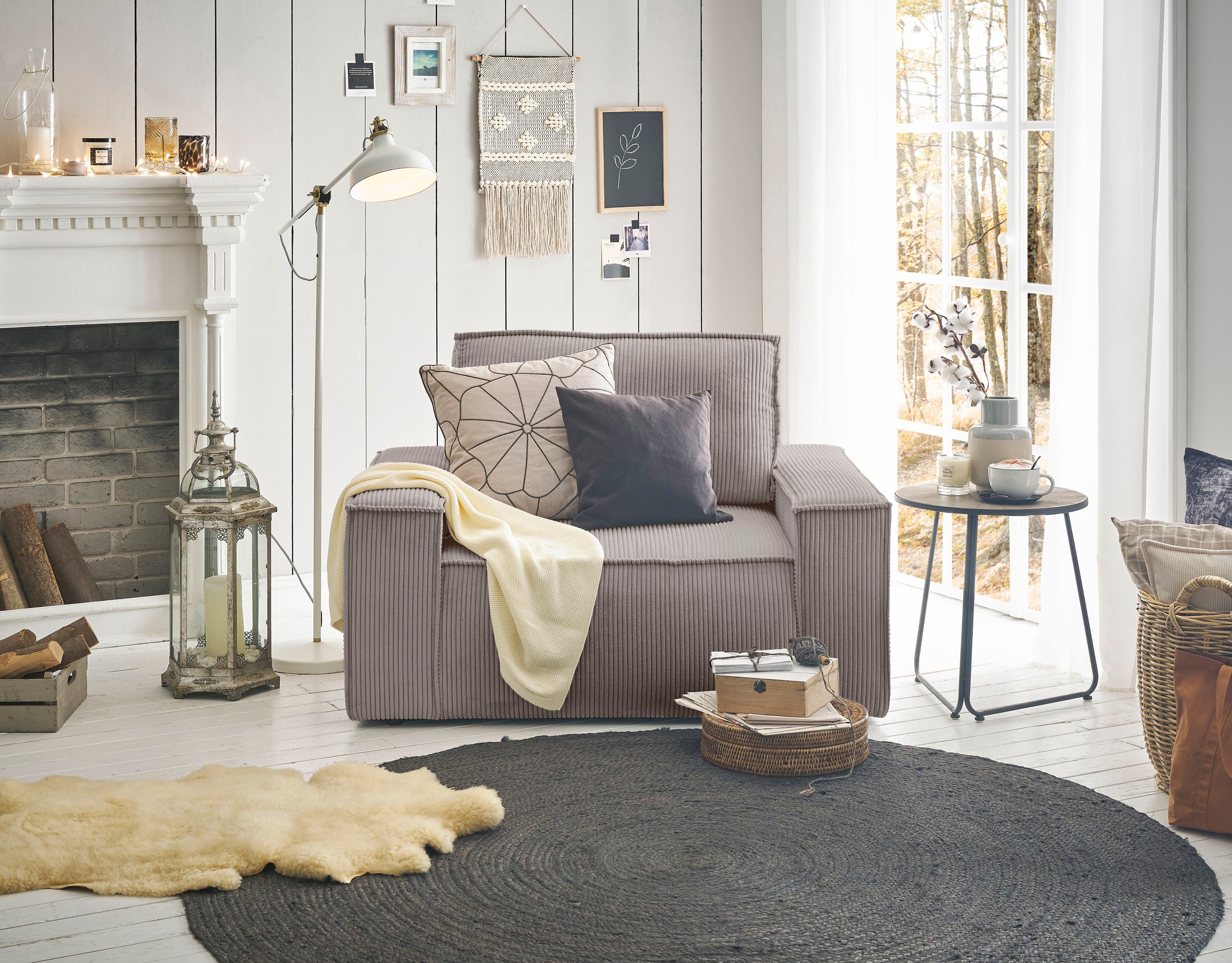 Home affaire Fauteuil »SHERWOOD, Love-Seat in 3 Stoffarten verfügbar« passend zur Polster-Serie SHERWOOD