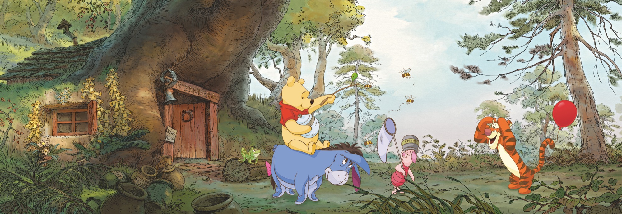 Image of Komar Fototapete "Poohs House - Grösse 368 x 127 cm" bedruckt glatt Kinderzimmer