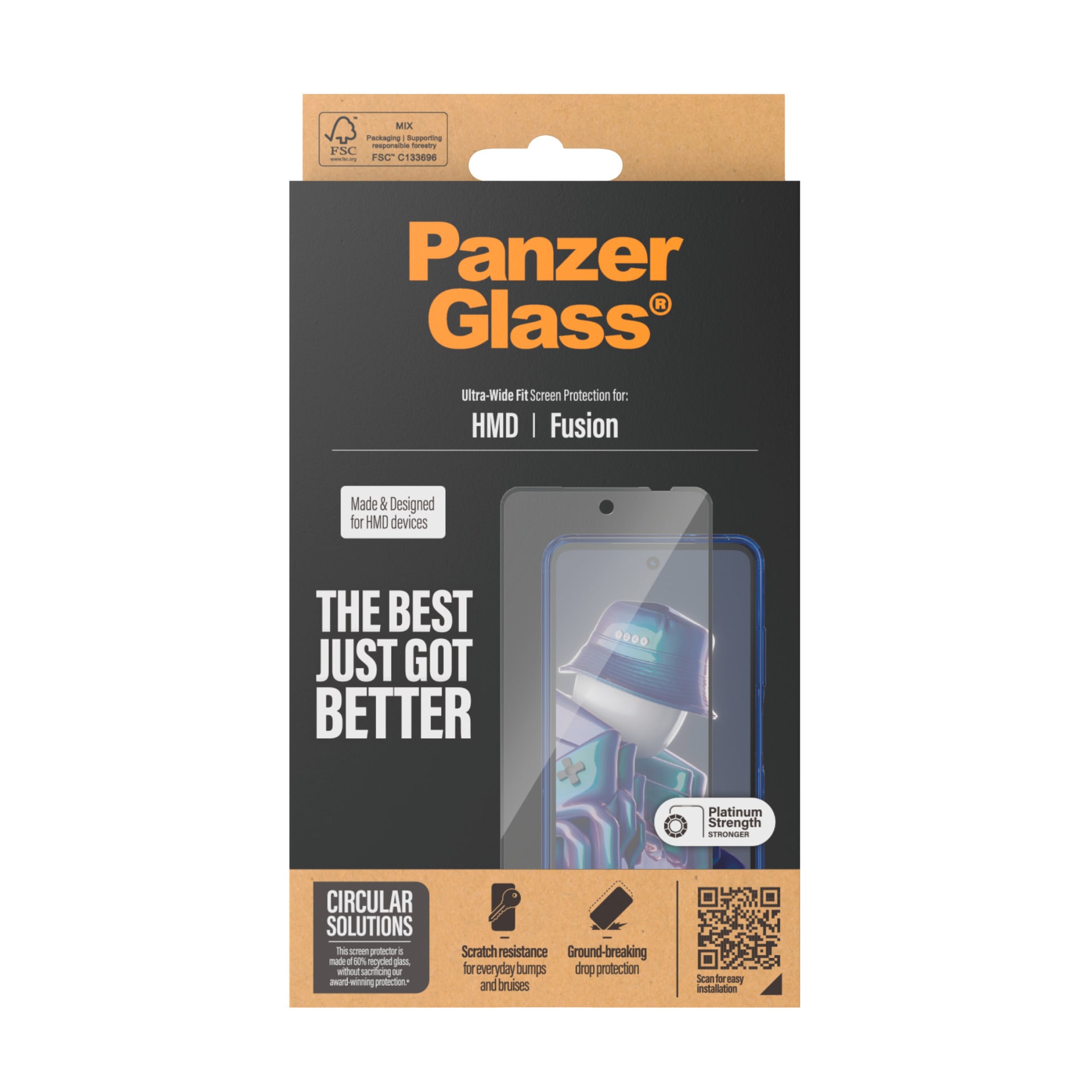 CARE by PanzerGlass Displayschutzglas »Ultra-Wide Fit Screen Protection«, für HMD Fusion, Displayschutzfolie, Schutzfolie, Bildschirmschutz, kratz- & stossfest