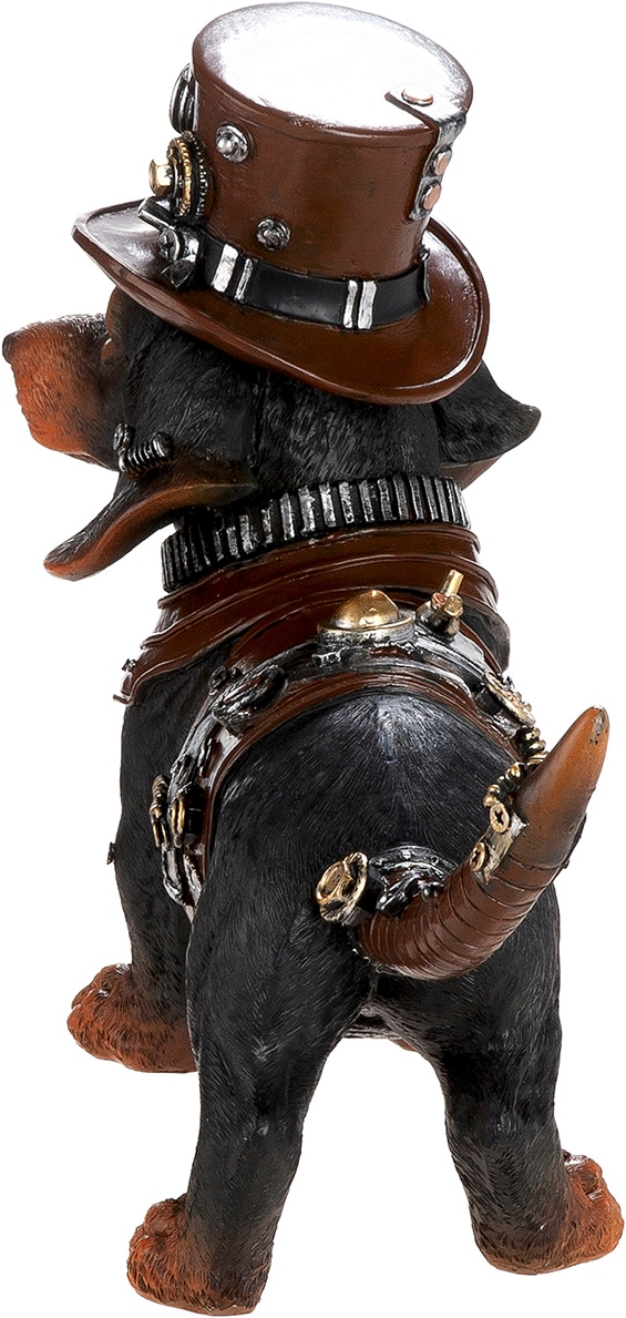 GILDE Skulptur »Figur Dackel Steampunk Dachshund« Dackel Hundeskulptur Steampunk-Stil Zahnräder Hut Fantasiefigur