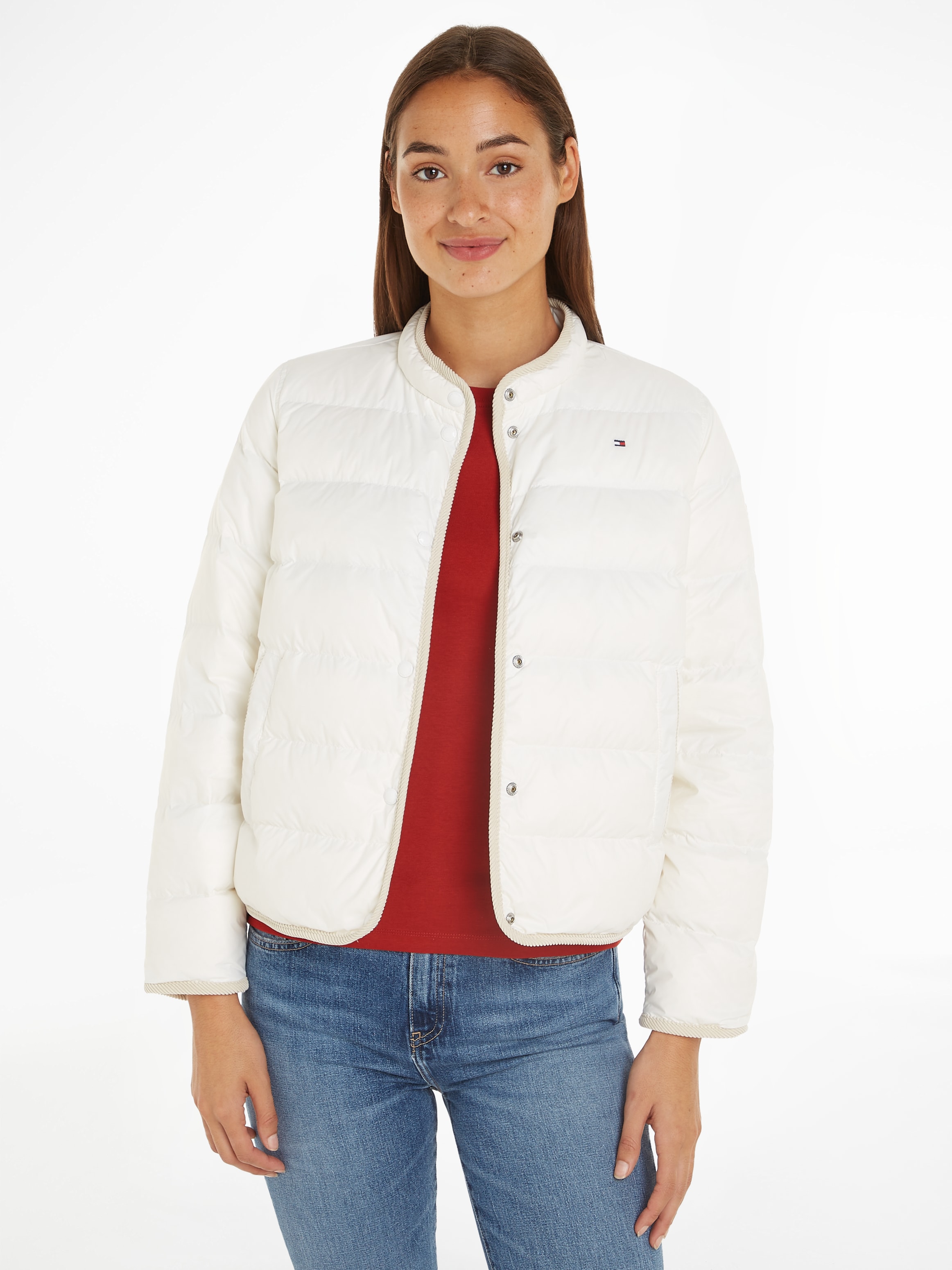 Tommy Hilfiger Steppjacke »LW DOWN COLLARLESS JACKET«, mit leichter Wattierung