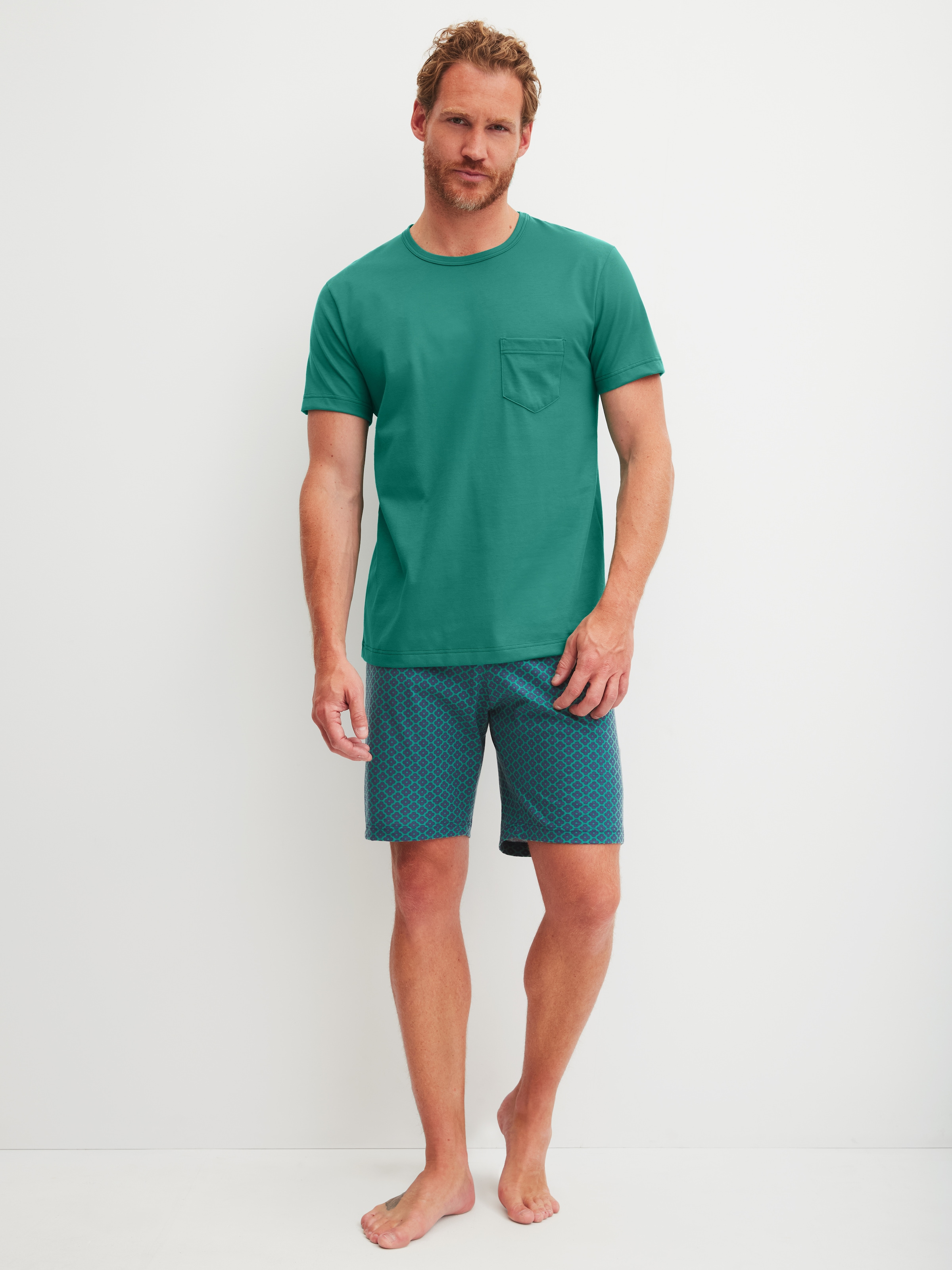 Image of CALIDA Shorty "Relax Imprint 2" 2 kurzarm, Rundhals, Brusttasche