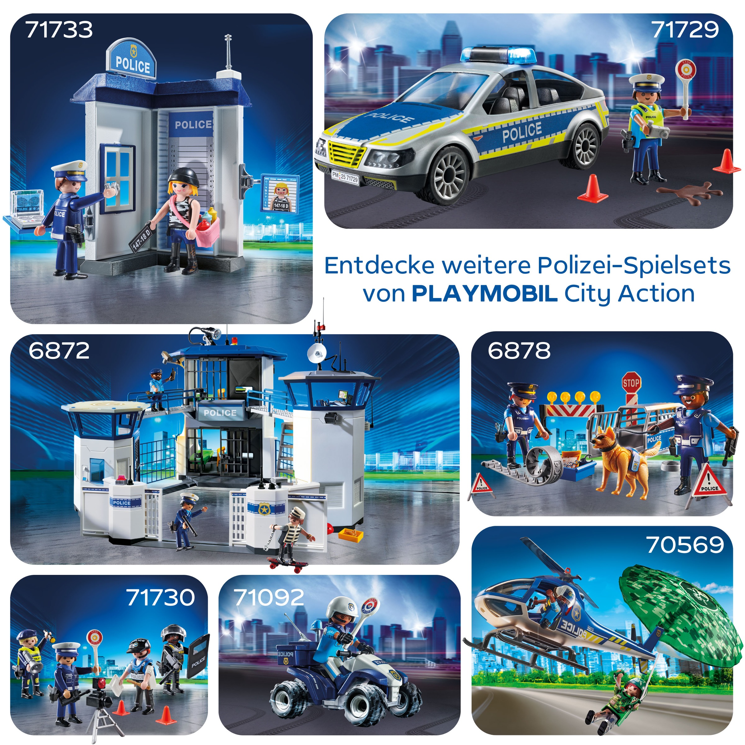 Playmobil® Konstruktions-Spielset »Figurenset Polizei (71730), Playmobil Action Heroes« Made in Europe