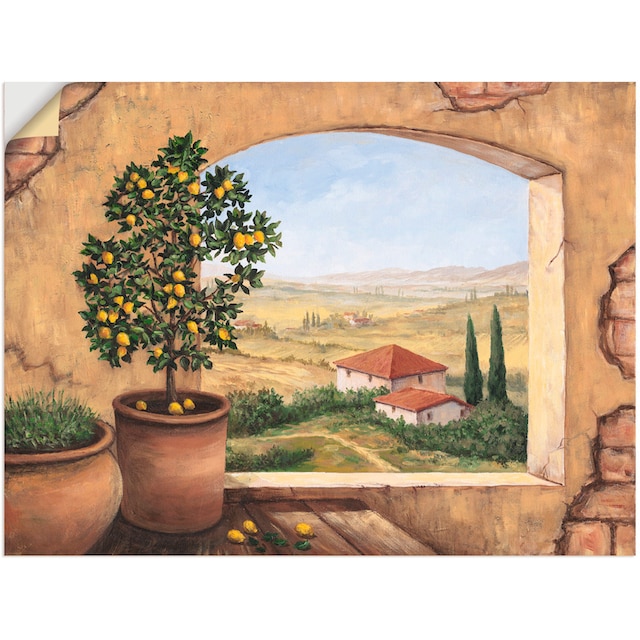 Artland Wandbild »Fenster in der Toskana«, Fensterblick, (1 St.), als  Alubild, Leinwandbild, Wandaufkleber oder Poster in versch. Grössen günstig  kaufen