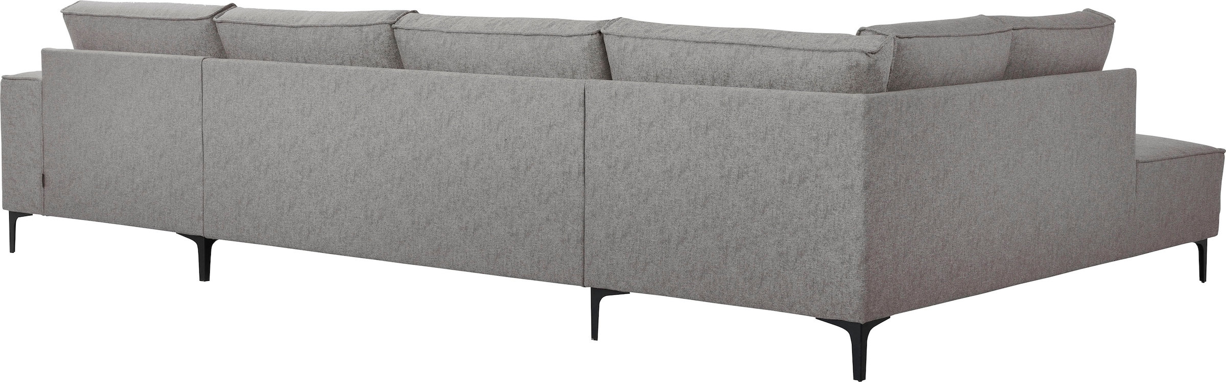 Places of Style Wohnlandschaft »XXL Sofa Oland, Struktur, Flachgewebe, Luxus-Microfaser, Boucle«, U-Form, 345 cm, Wellenunterfederung, Skandi-Design, Metallfüsse