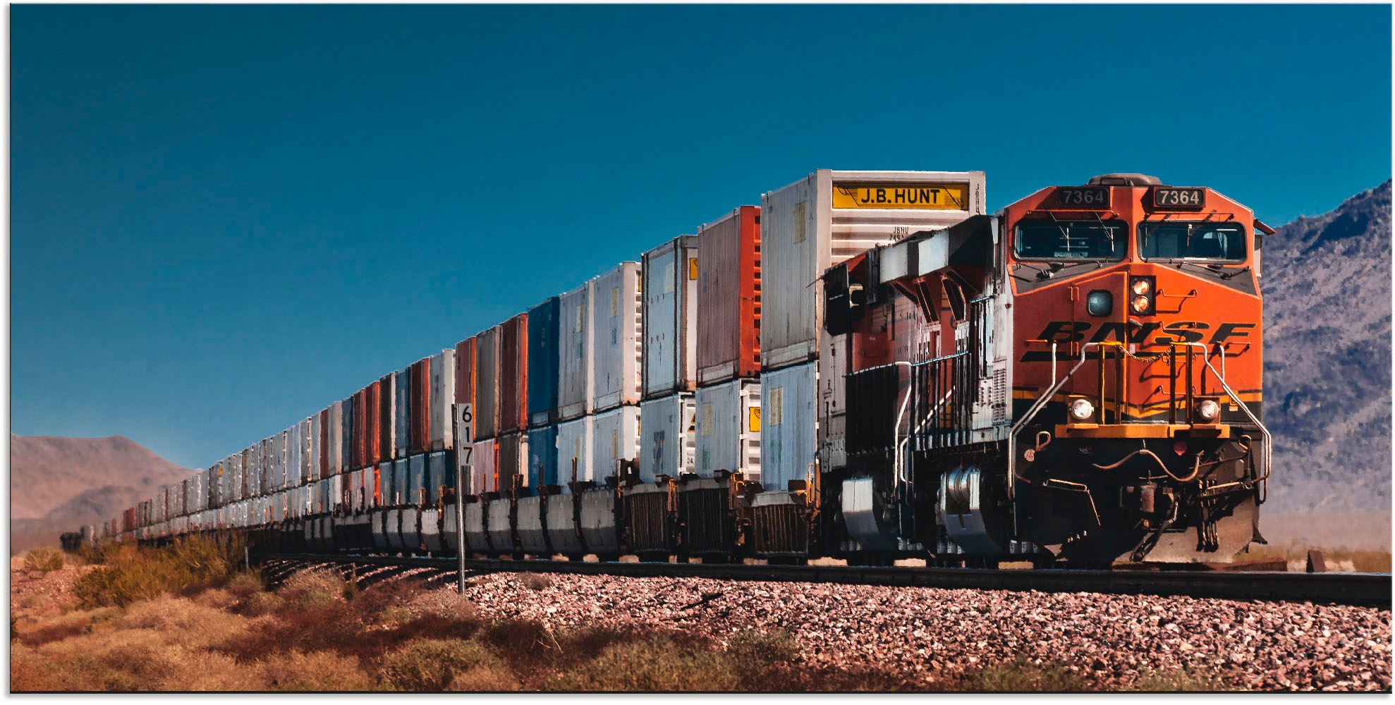 Image of Artland Wandbild »Güterzug BNSF Kalifornien«, Züge, (1 St.), in vielen Grössen & Produktarten - Alubild / Outdoorbild für den Aussenbereich, Leinwandbild, Poster, Wandaufkleber / Wandtattoo auch für Badezimmer geeignet bei Ackermann Versand Schweiz