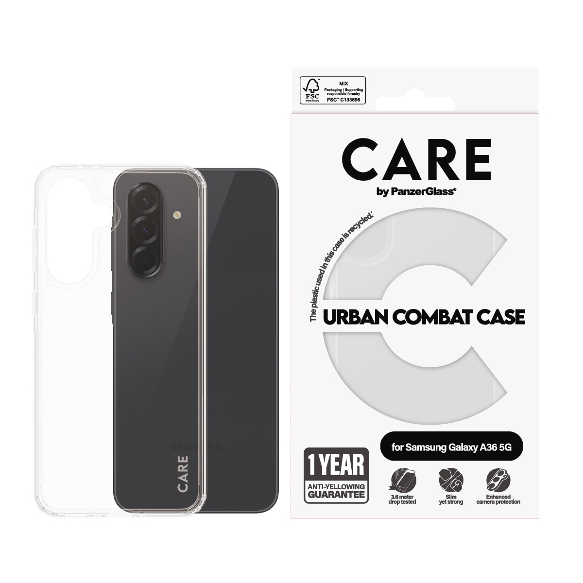 Image of CARE by PanzerGlass Handyhülle "Urban Combat Case für Samsung Galaxy A36 5G" Samsung Galaxy A36 5G Backcover, Schutzhülle, Handyschutzhülle, Case, Schutzcase, stossfest