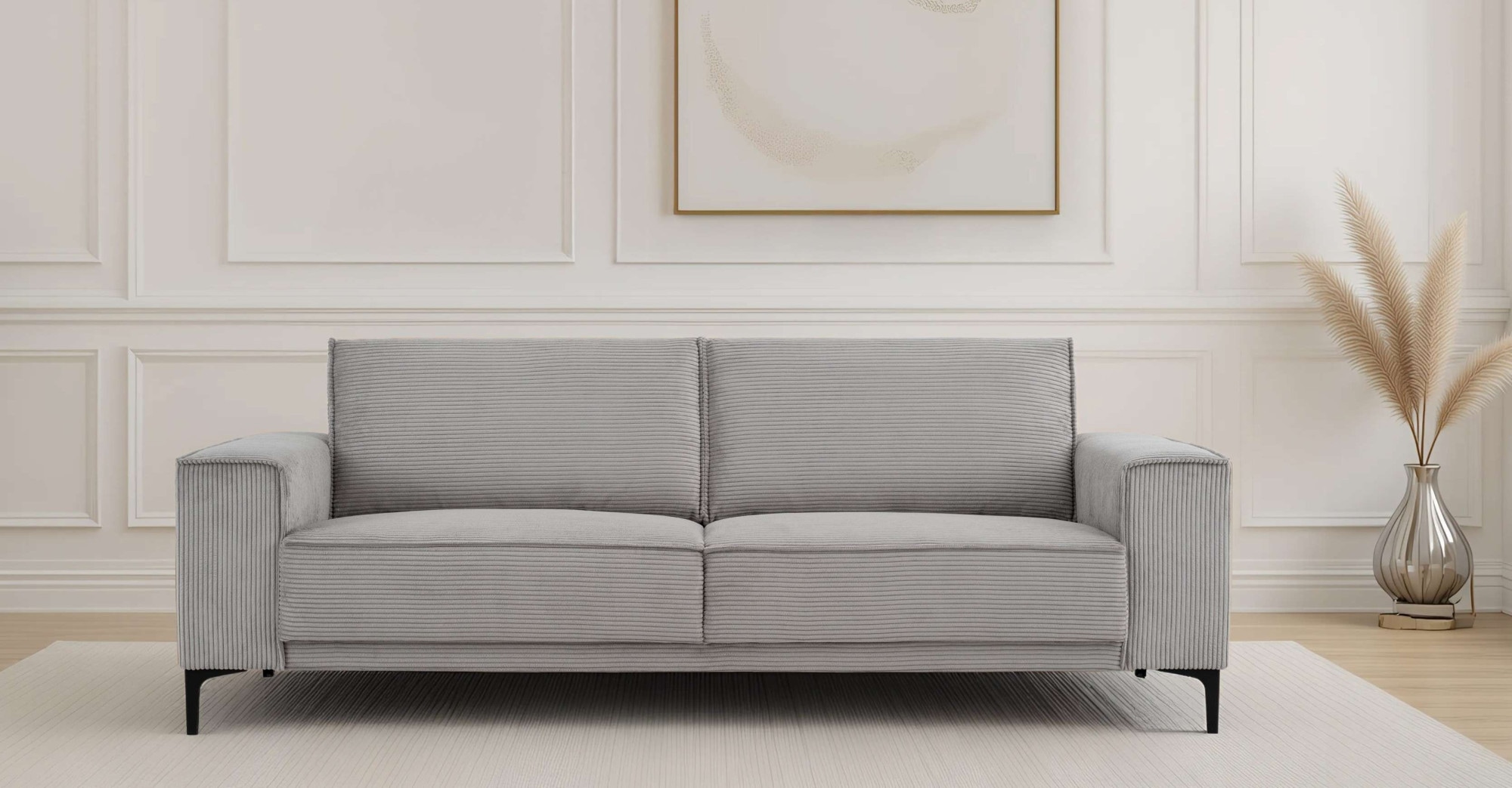 GOODproduct 3-places »OLAND Cord, Sofa, B: 224 cm, Skandi-Design« structure, tissu plat, microfibre de luxe, bouclé