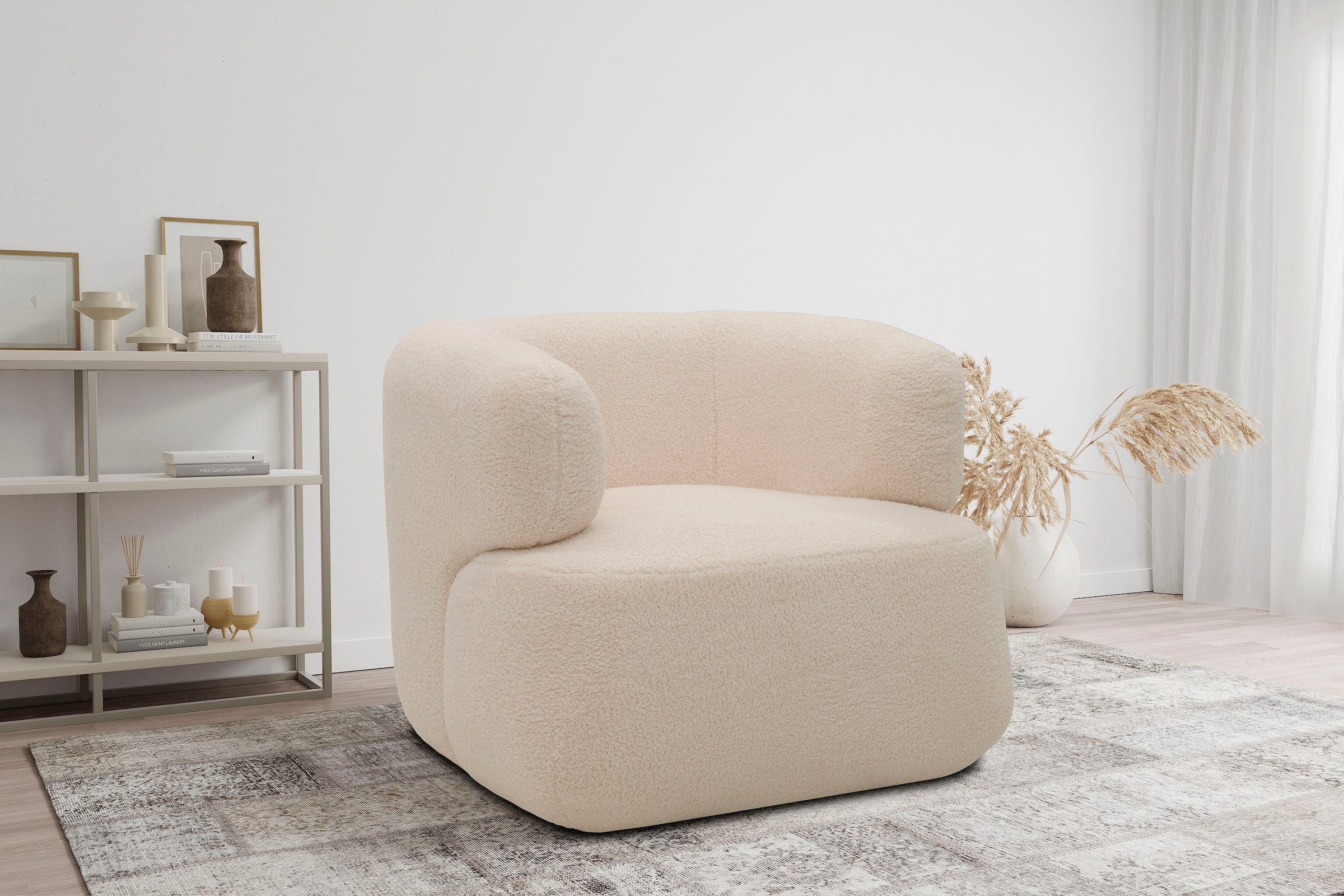 DOMO collection Sessel »800012 Designsessel, komfortabel und elegant, organische Formensprache«, formschöner Polstersessel zum Relaxen und Entspannen
