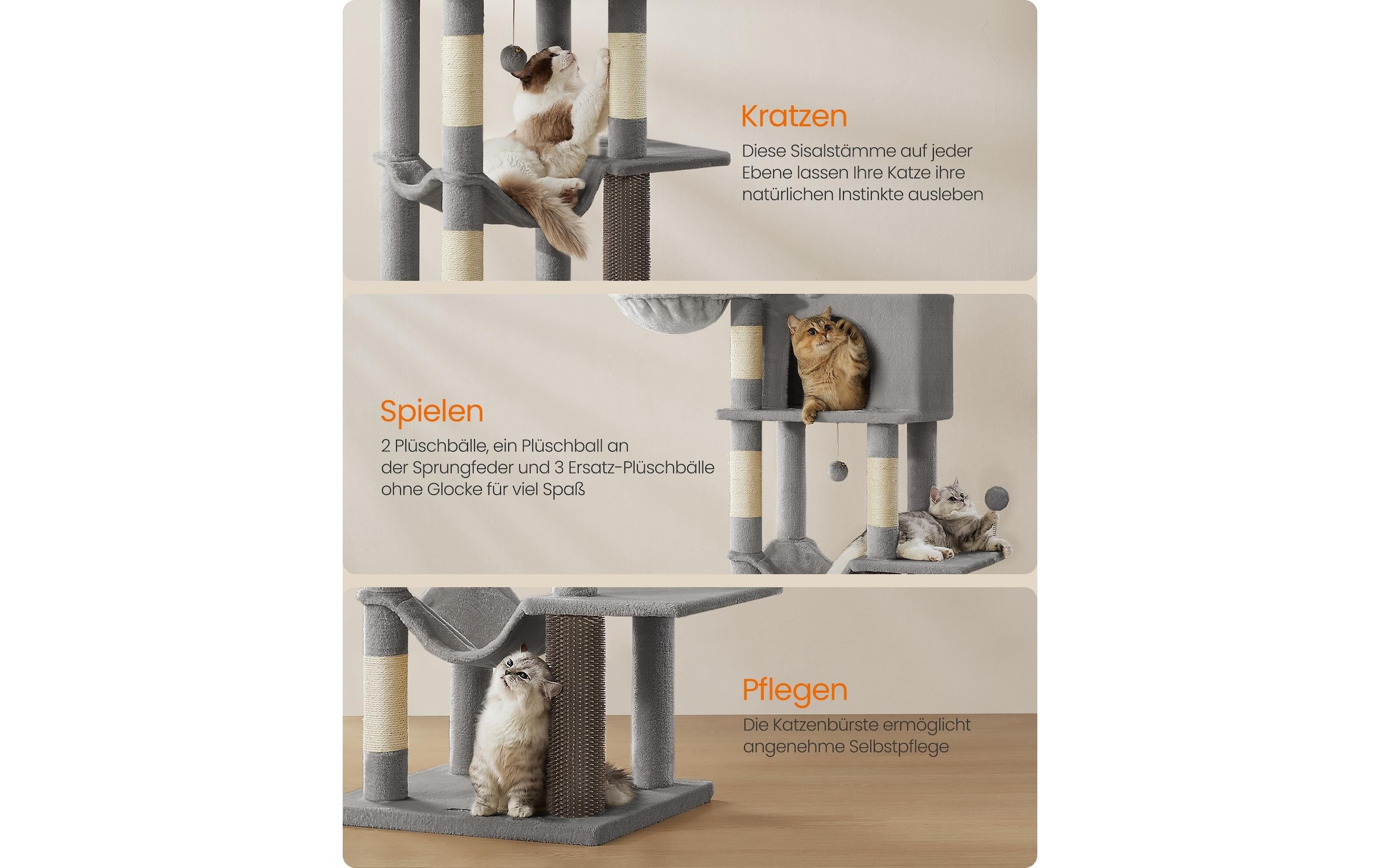 FEANDREA Arbre à chat »für Wohnungskatzen 178 cm« 175 cm hoch
