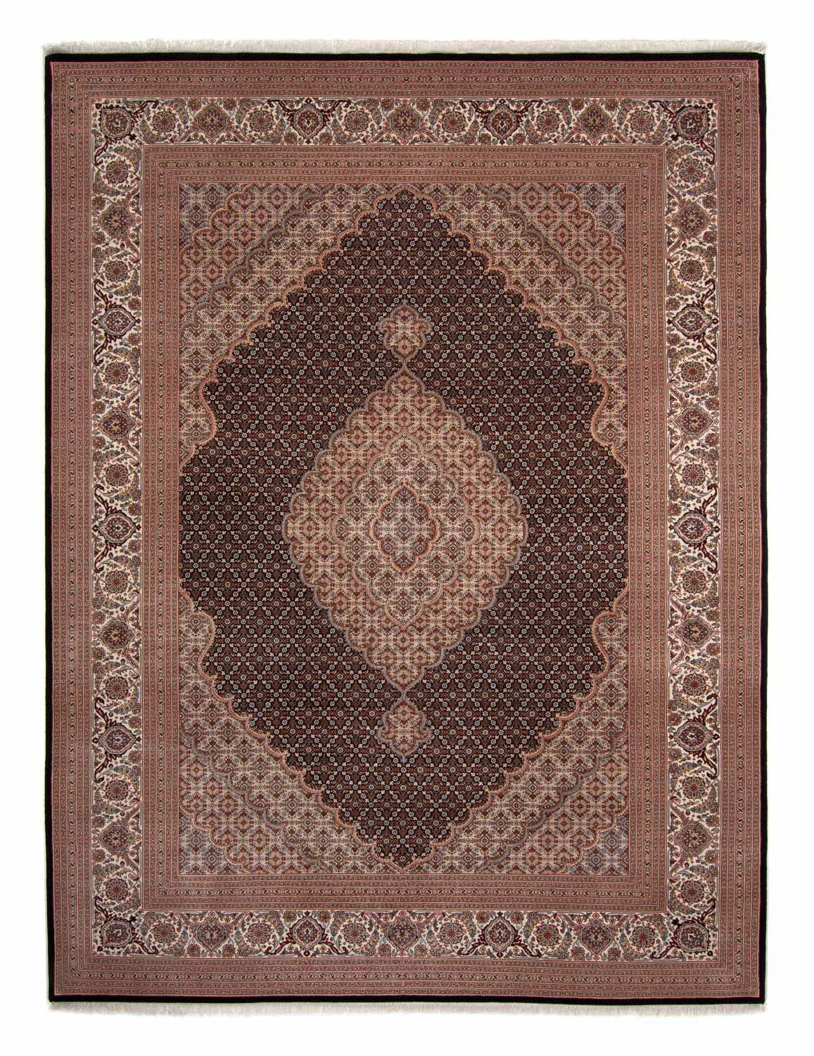 Image of morgenland Seidenteppich »Täbriz Medaillon Blu scuro 346 x 253 cm«, rechteckig, 1 mm Höhe, Unikat mit Zertifikat bei Ackermann Versand Schweiz