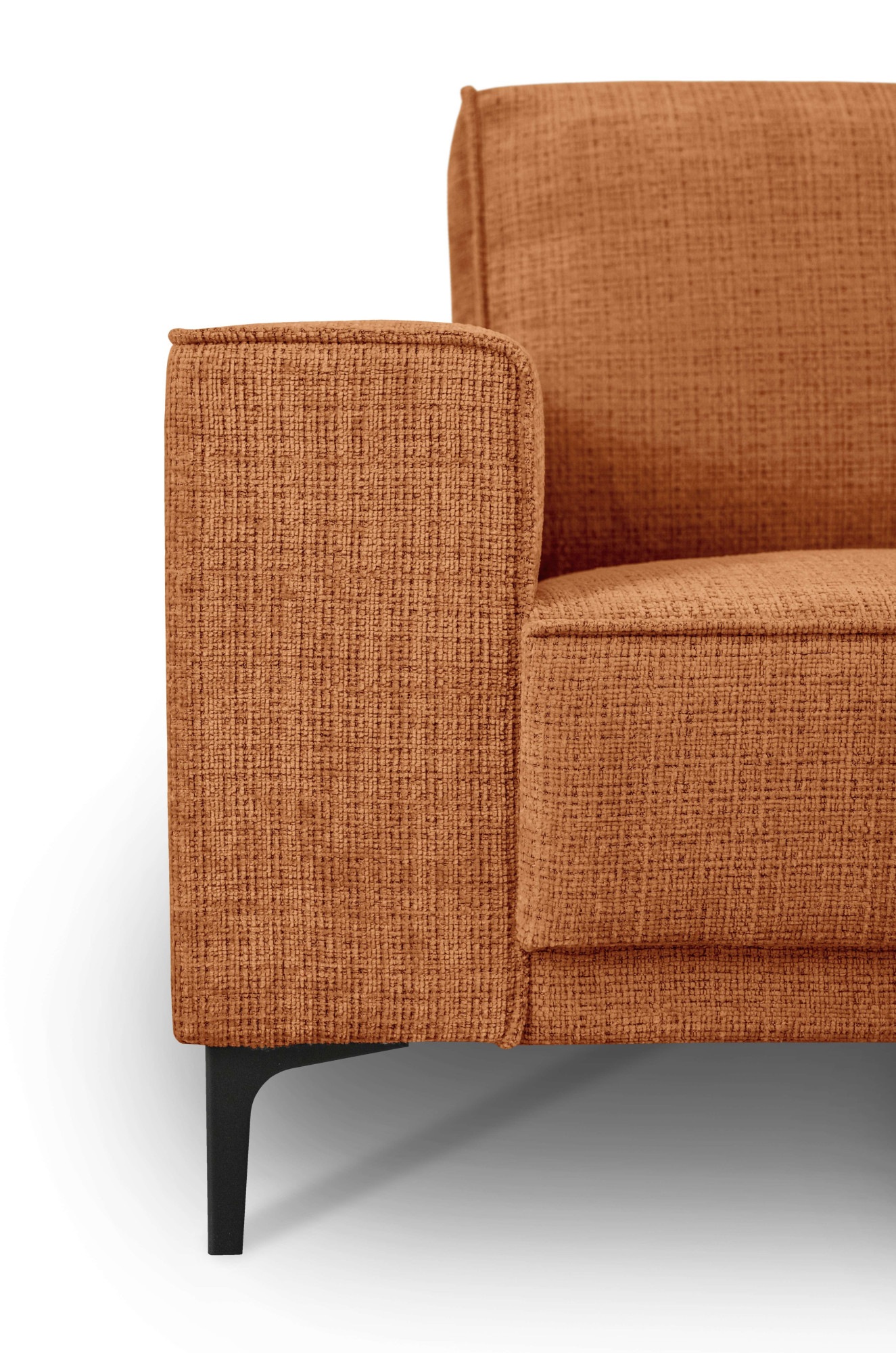 Places of Style 2-Sitzer »Kompaktsofa Oland, Struktur, Flachgewebe, Luxus-Microfaser, Boucle«, 164 cm, Wellenunterfederung, Skandi-Design, Metallfüsse