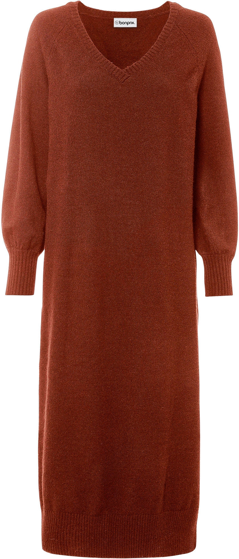 bonprix Strickkleid »Oversized Strickkleid in Midilänge« aus Polyacryl, Polyester und Elasthan, lässig geschnitten, Midilänge