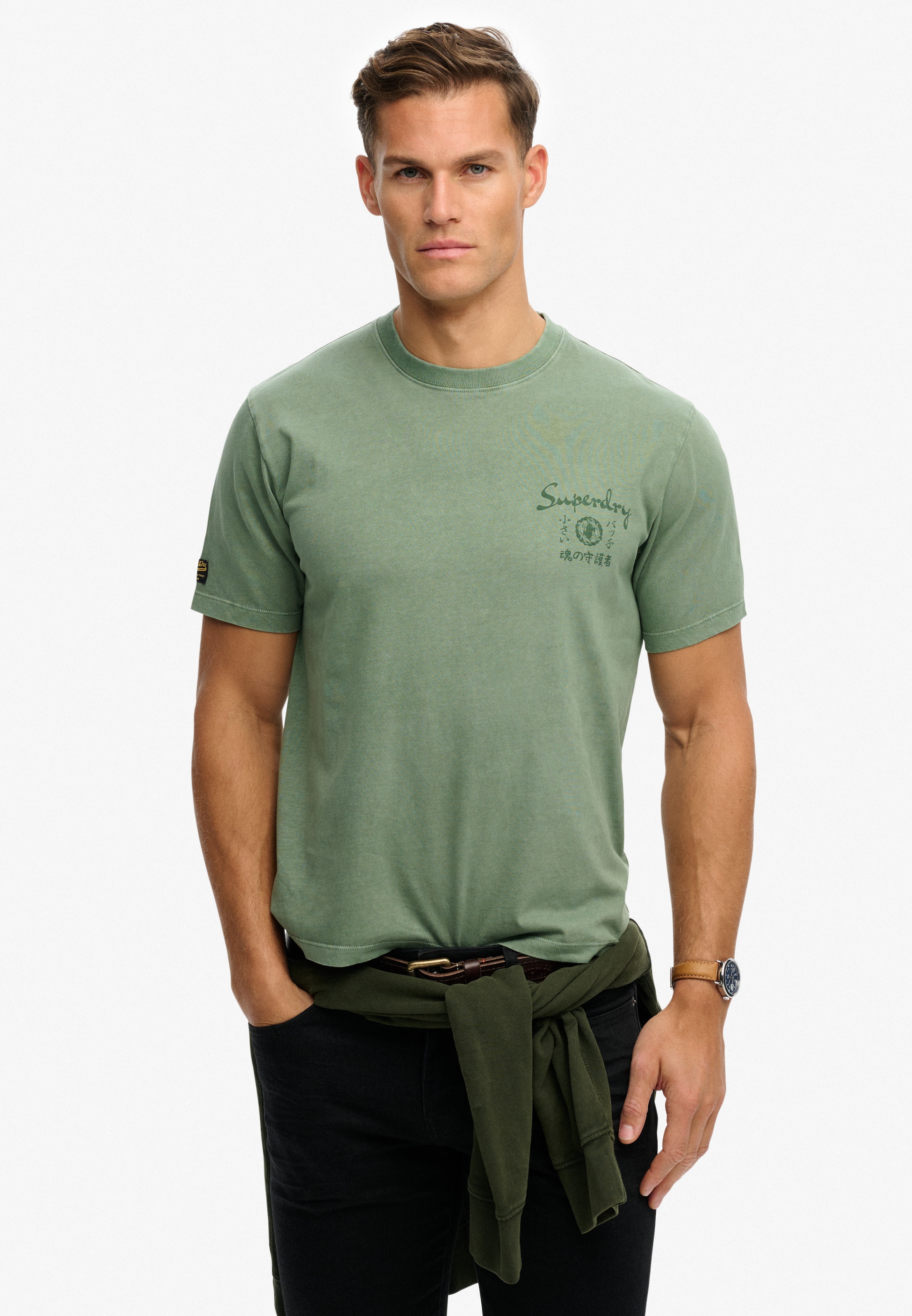 Image of Superdry Rundhalsshirt "TOKYO NARRATIVE LOOSE TEE" mit coolem Tattoo-Print