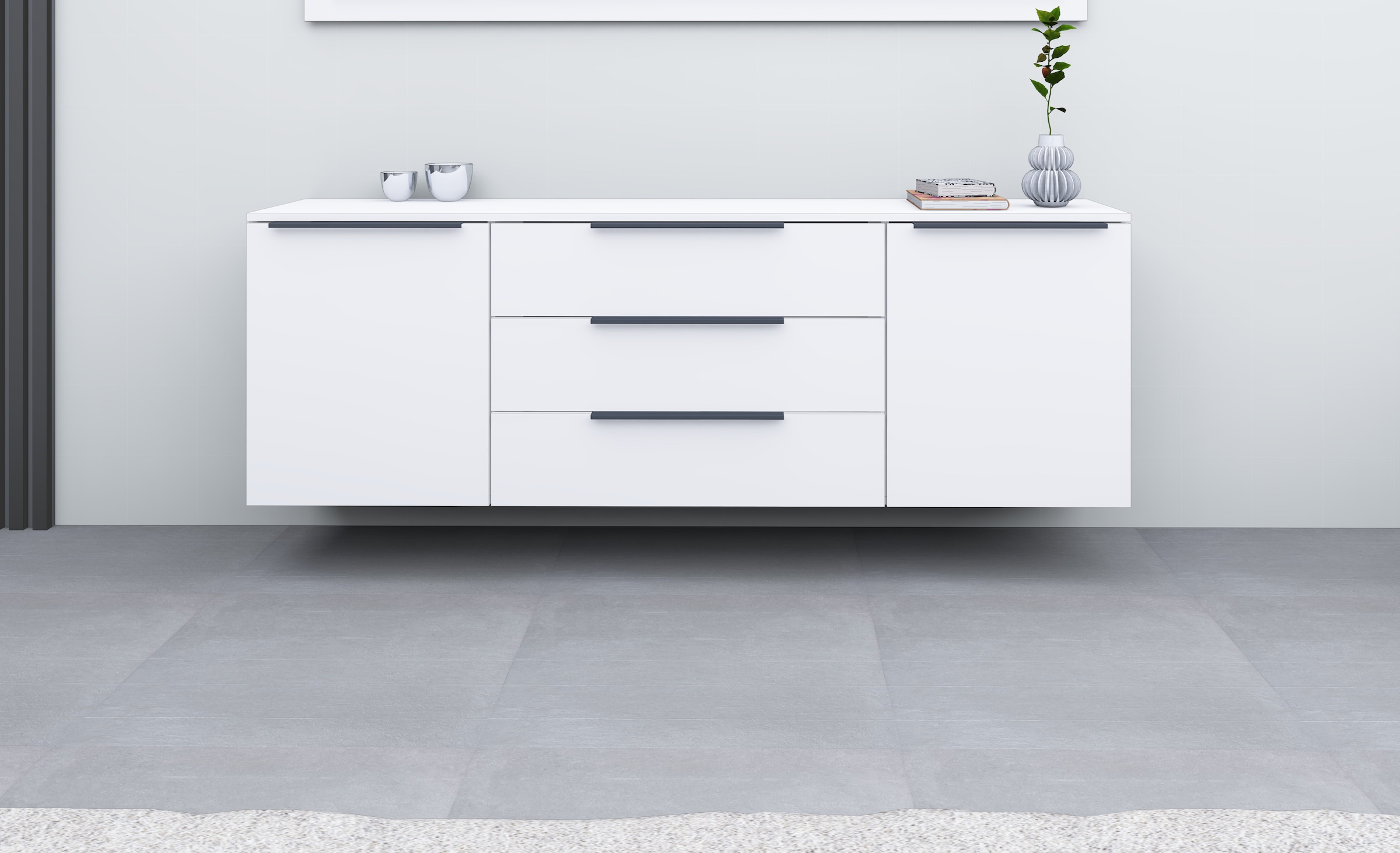Image of borchardt Möbel Sideboard "Tom, Kommode Breite 166cm, hängend oder stehend mit Metallgriffen" 2 Türen 3 Schubkästen, verstellbare Einlegeböden