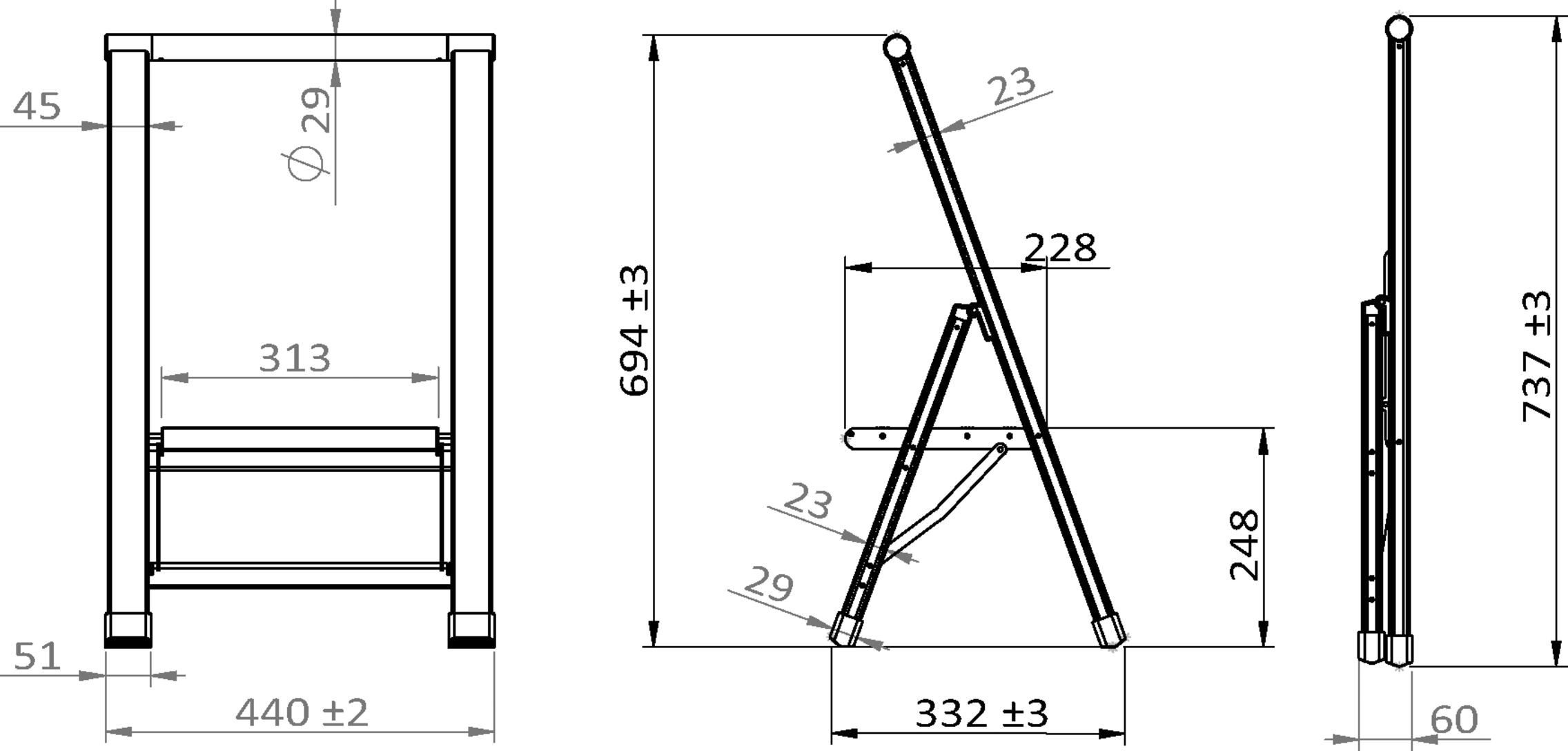 WENKO Trittleiter »Modell Alu-Design«, Klapptritt Leiter, rutschsichere XXL-Stufen, klappbar, bis 150 kg