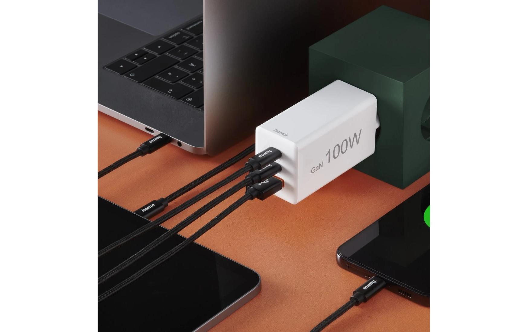 Hama USB-Ladegerät »Gan charger 1x USB-A 2x USB-C 100 W«