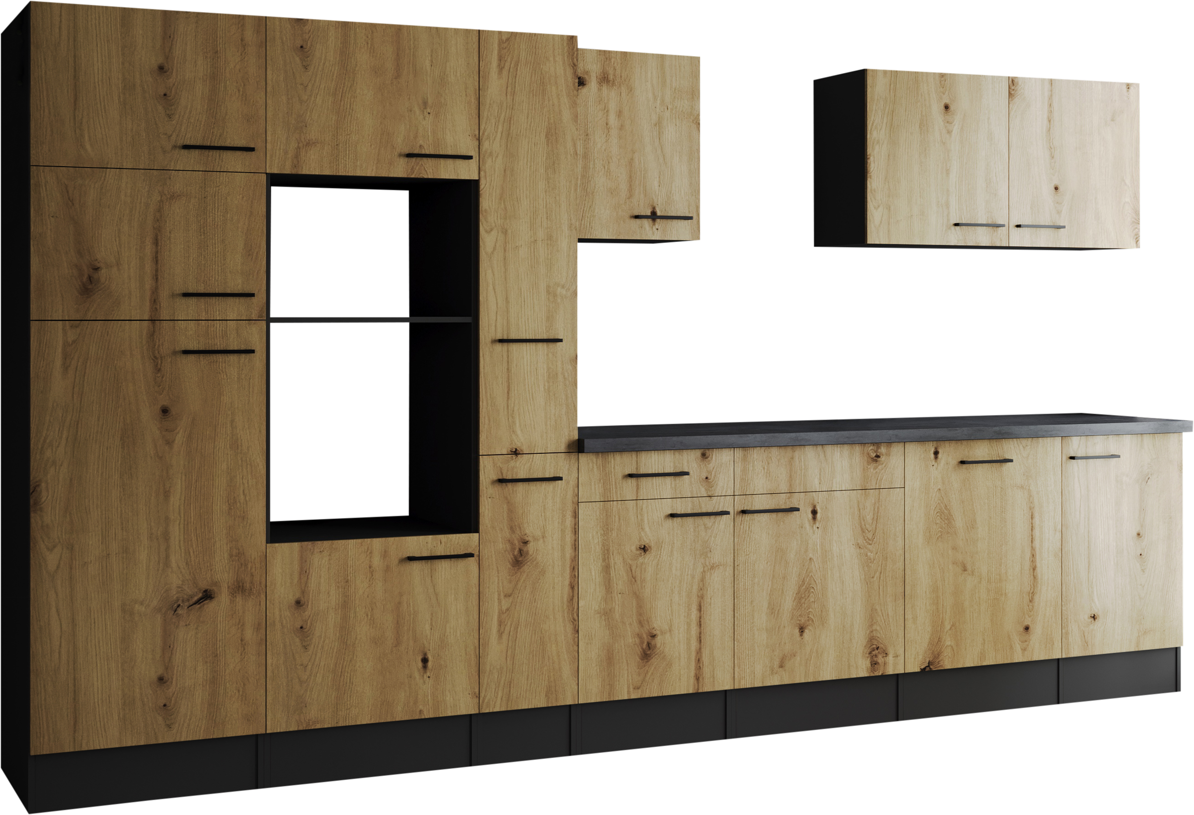 RESPEKTA Kitchenette »Oliver« Largeur 370 cm, hauteur de travail 90 cm, en configuration exclusive pour OTTO