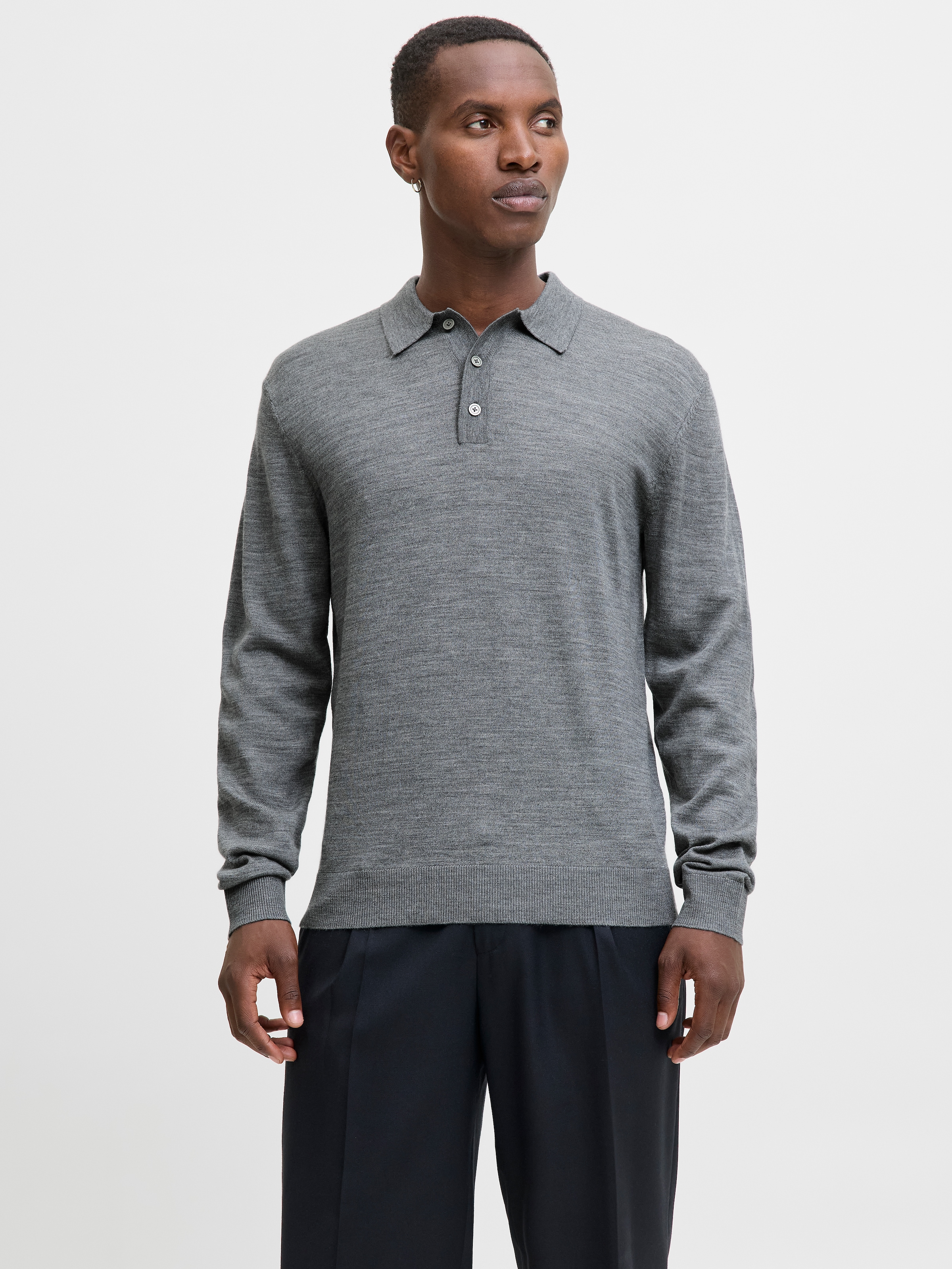 Image of Jack & Jones Polokragenpullover "JPRBLAMERINO KNIT POLO" Wolle, regular fit