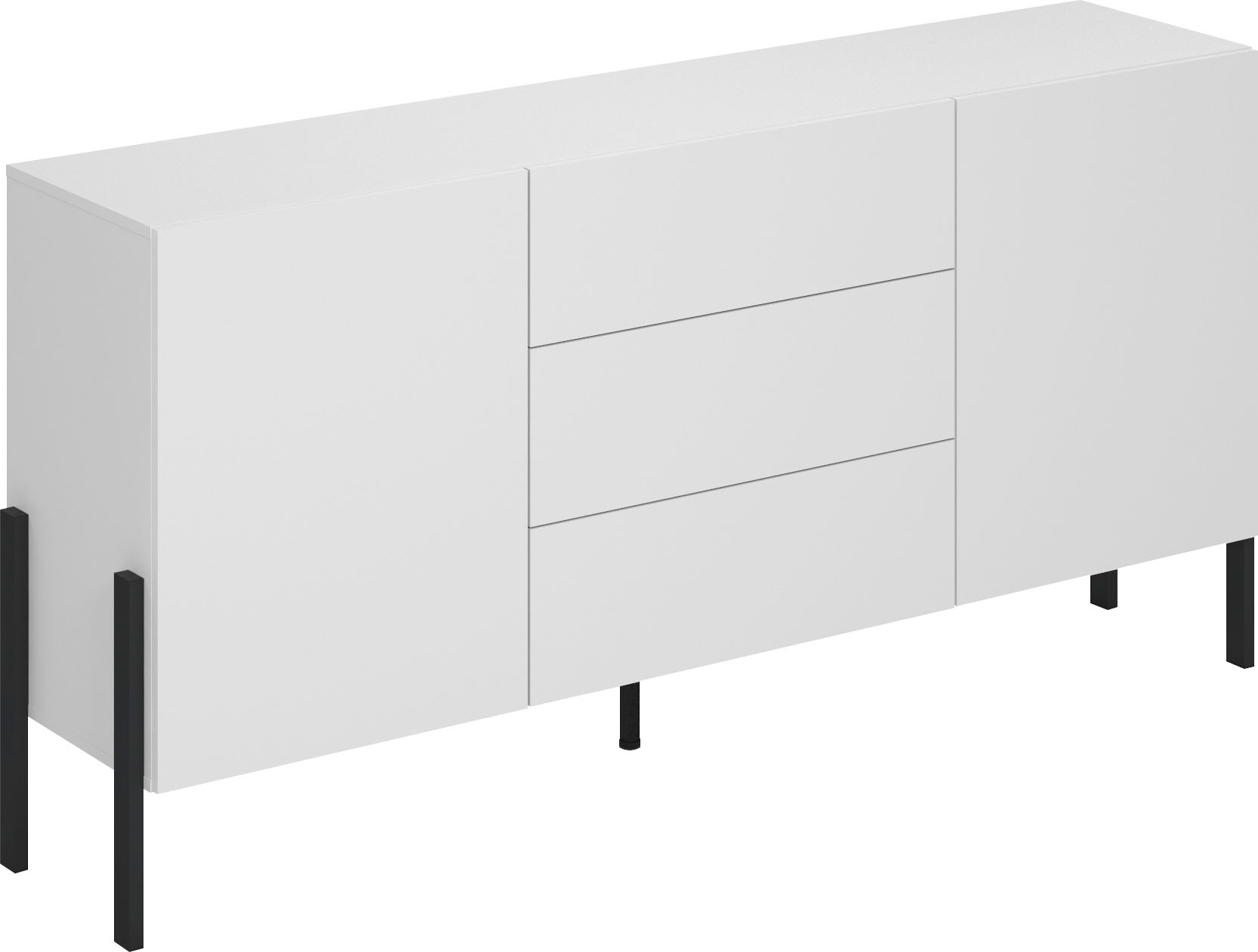 INOSIGN Sideboard »Jukon, Breite 150 bzw.180 cm, moderne grifflose Kommode«, Schubladenschrank 2 Türen/3 Schubkästen, push-to-open-Funktion