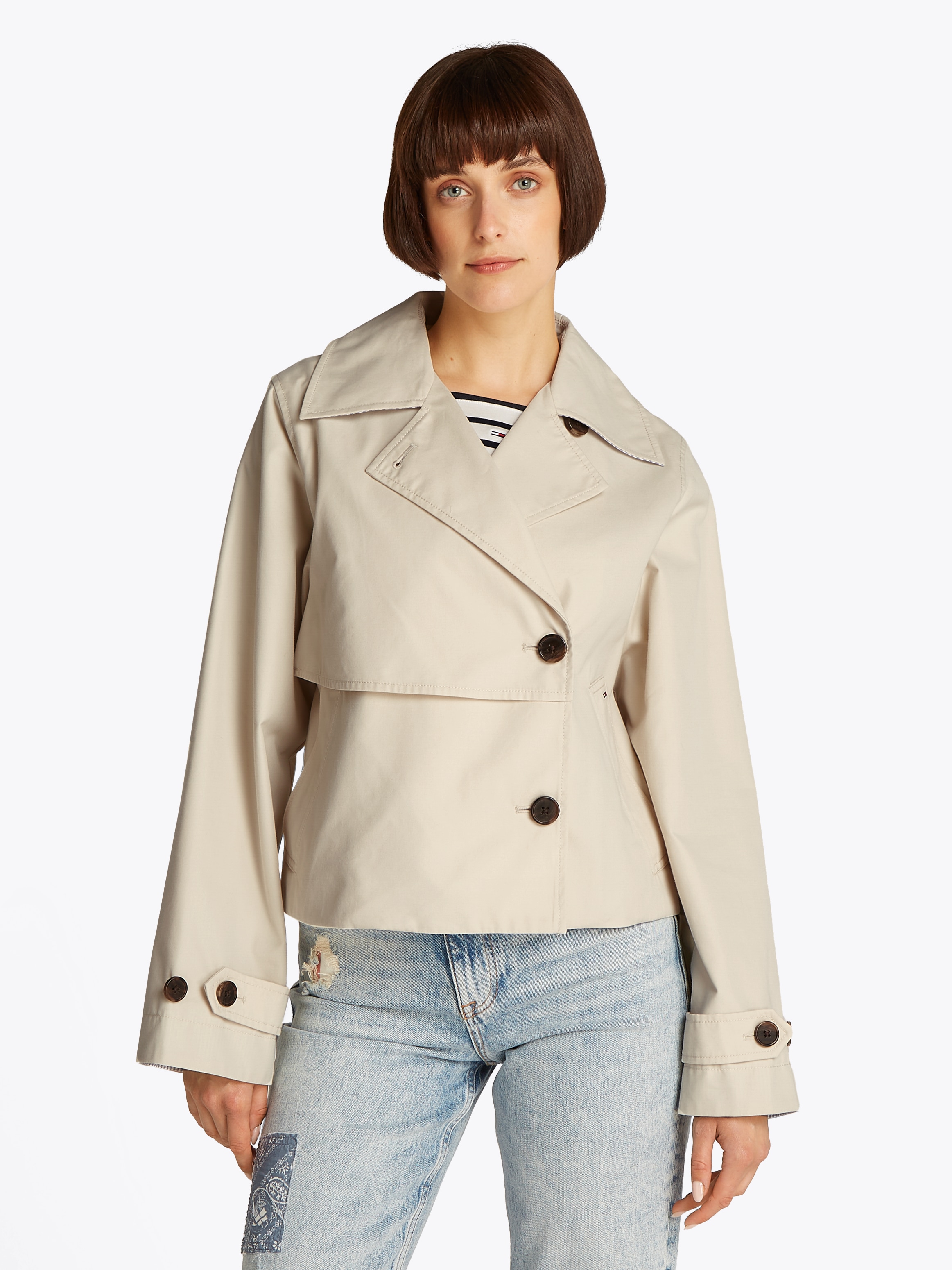 Tommy Jeans Kurzjacke »TJW SHORT TRENCH JACKET«, mit kurzem Schnitt, mit Eingrifftaschen