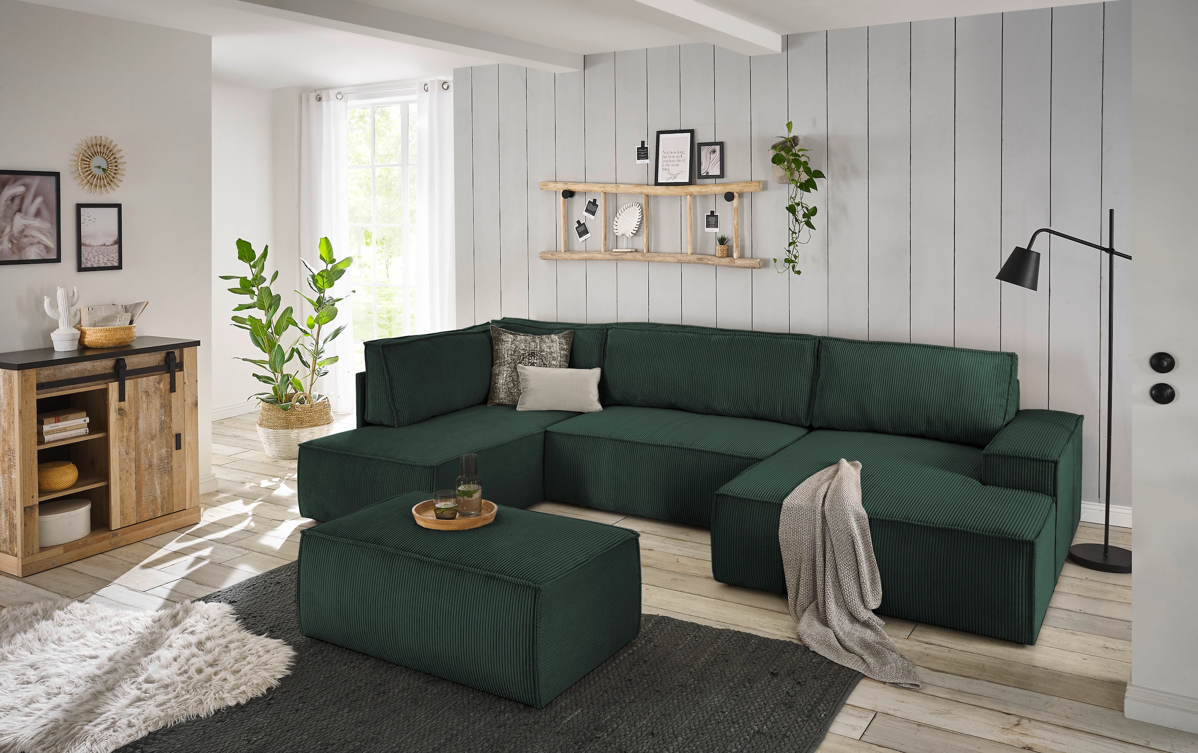 GOODproduct Hocker »SHERWOOD, Polsterhocker in 3 Stoffarten verfügbar« passend zur Polster-Serie SHERWOOD