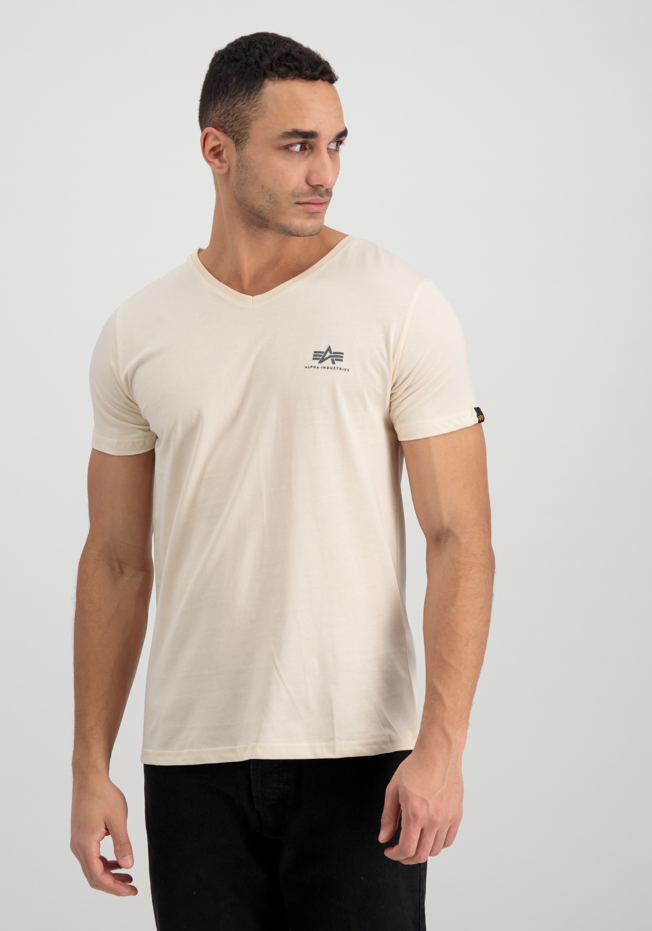 Alpha Industries T-Shirt »ALPHA INDUSTRIES Men - T-Shirts Basic V-Neck T Small Logo«