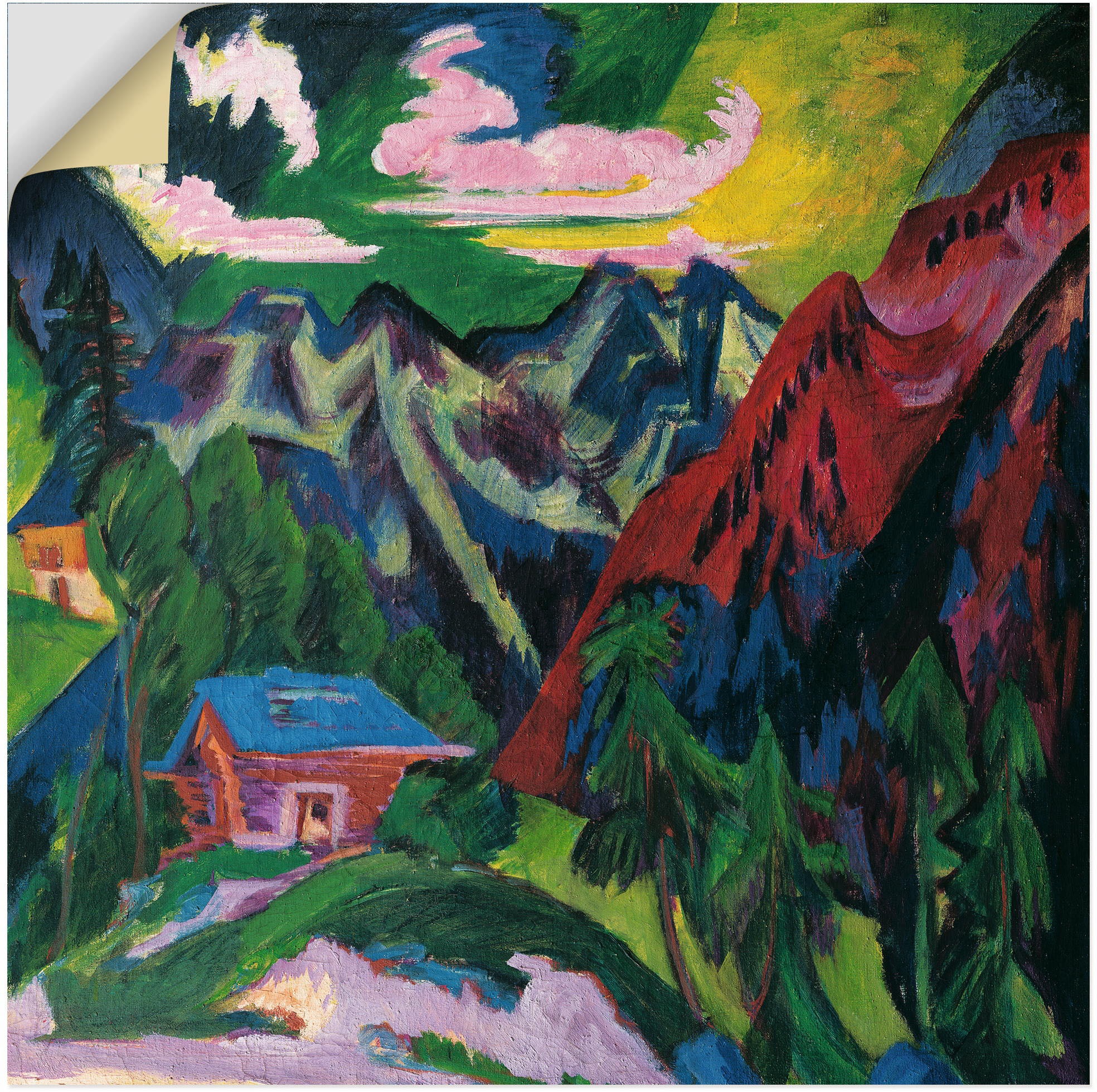 Image of Artland Wandbild »Die Klosterser Berge. Um 1923«, Berge & Alpenbilder, (1 St.), in vielen Grössen & Produktarten - Alubild / Outdoorbild für den Aussenbereich, Leinwandbild, Poster, Wandaufkleber / Wandtattoo auch für Badezimmer geeignet bei Ackermann Ver