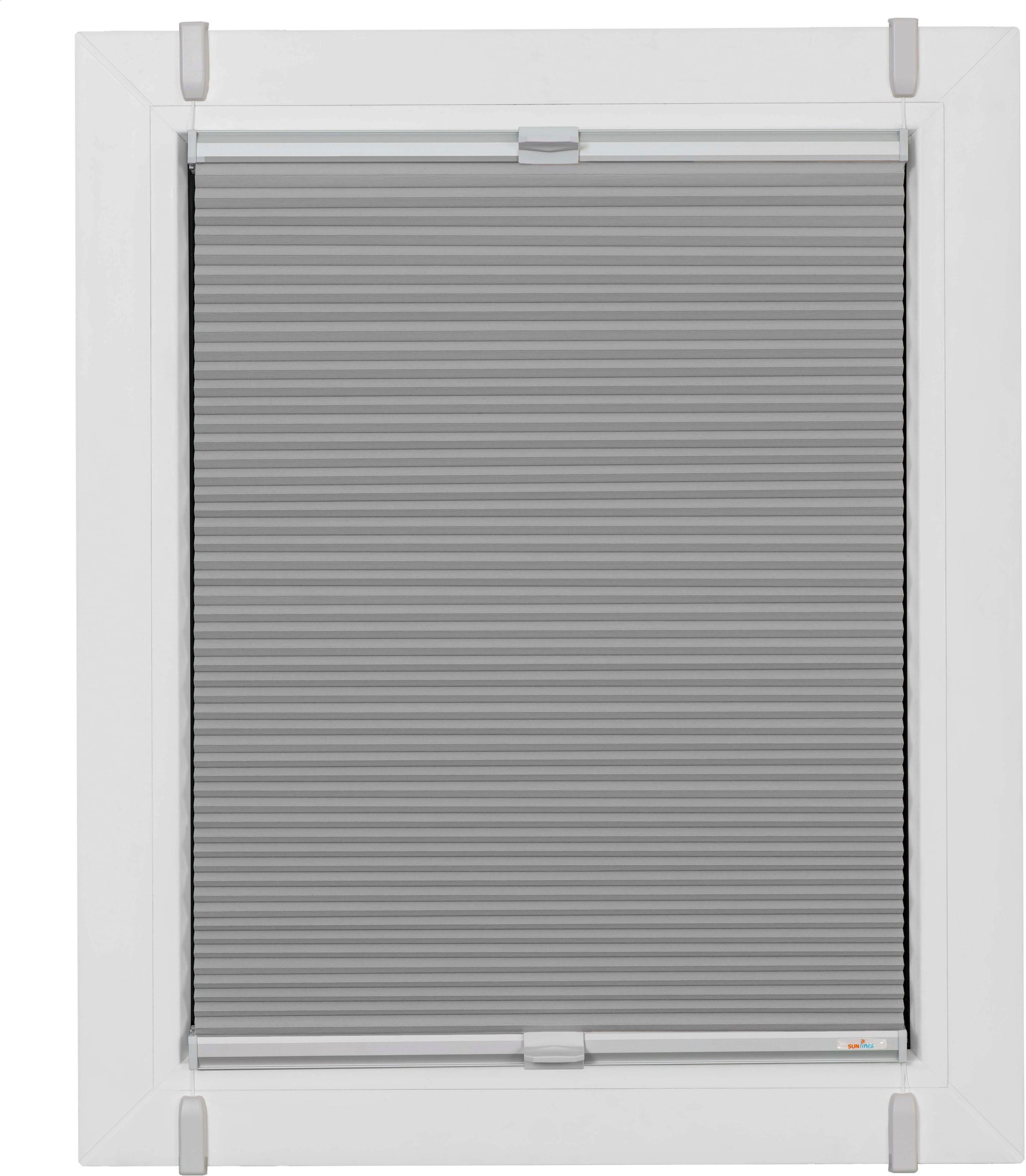Image of sunlines Wabenplissee "One Size Style Honeycomb VD" verdunkelnd ohne Bohren verspannt Zubehörfarbe grau, zum Klemmen