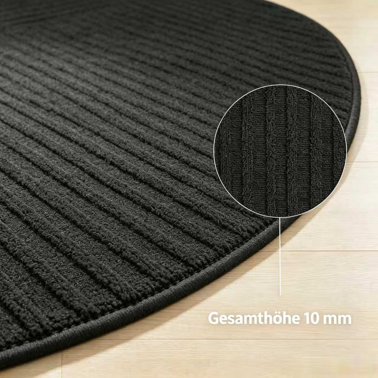 GOODproduct Teppich »Jola Hoch-Tief-Design, Scandi-Look, Zen, 140 cm« rund 10 mm Höhe Boho, Modern, 3D, Wohnzimmer, Schlafzimmer, wasserabweisend