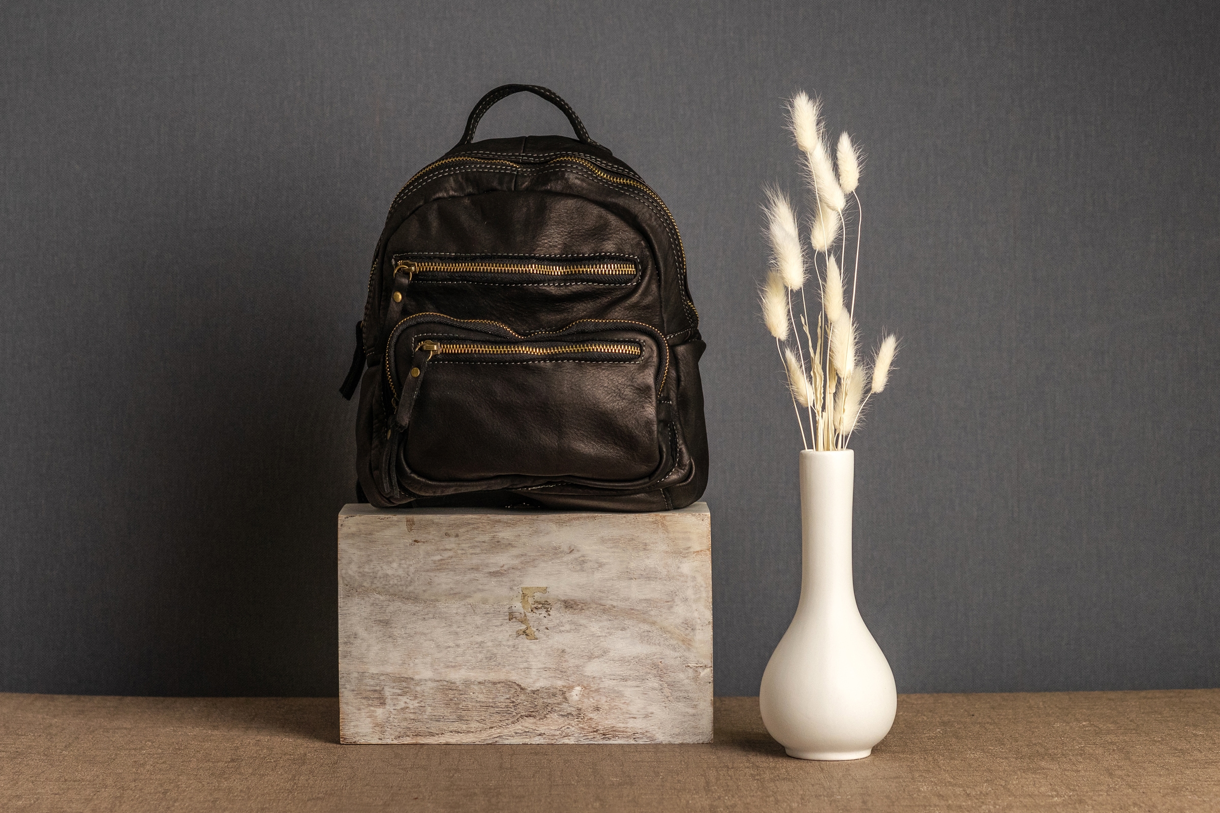 Cluty Cityrucksack, echt Leder, Made in Italy