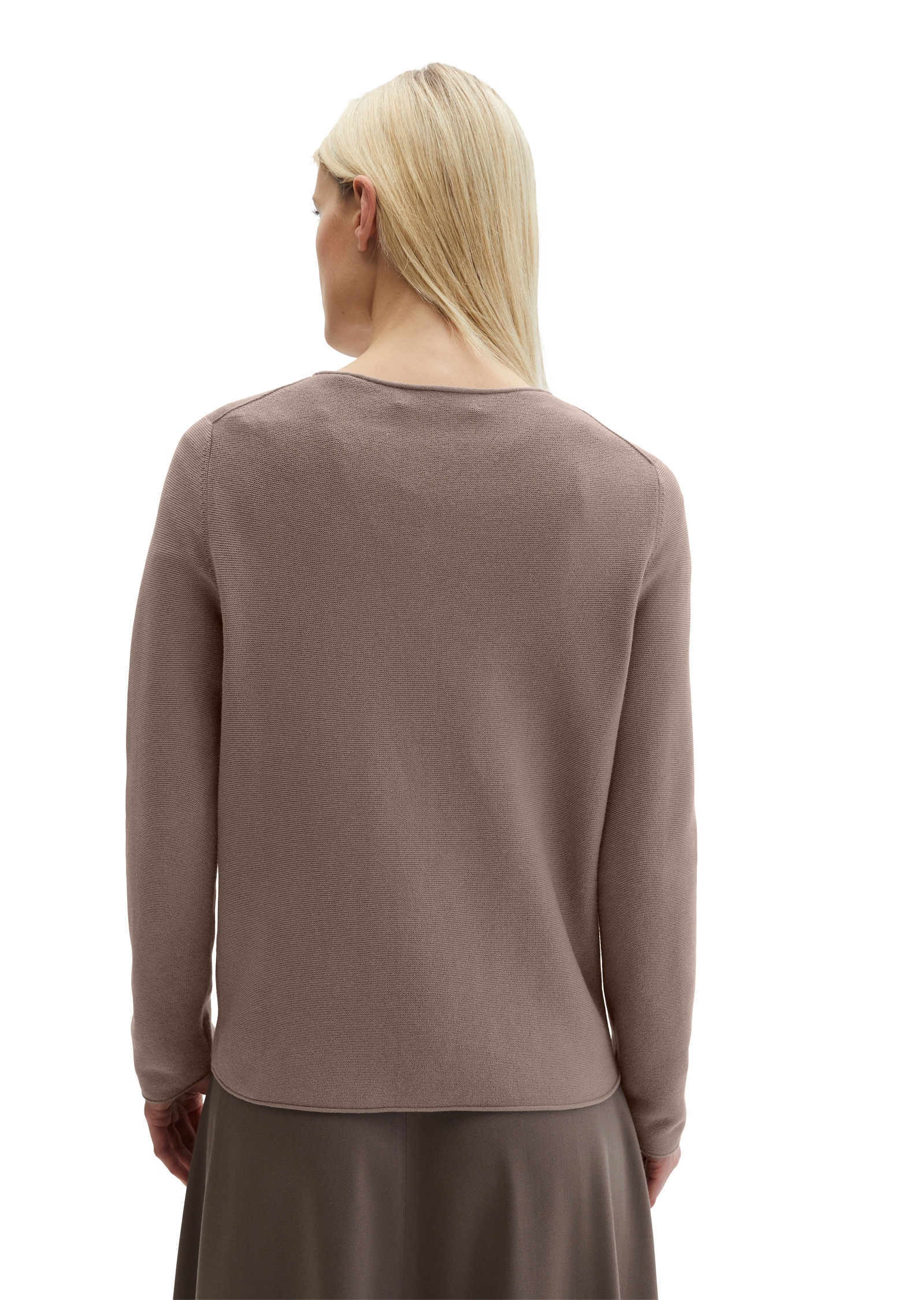 Marc O'Polo Pull en tricot slim fit aus softem Organic Cotton, mit Rollkanten