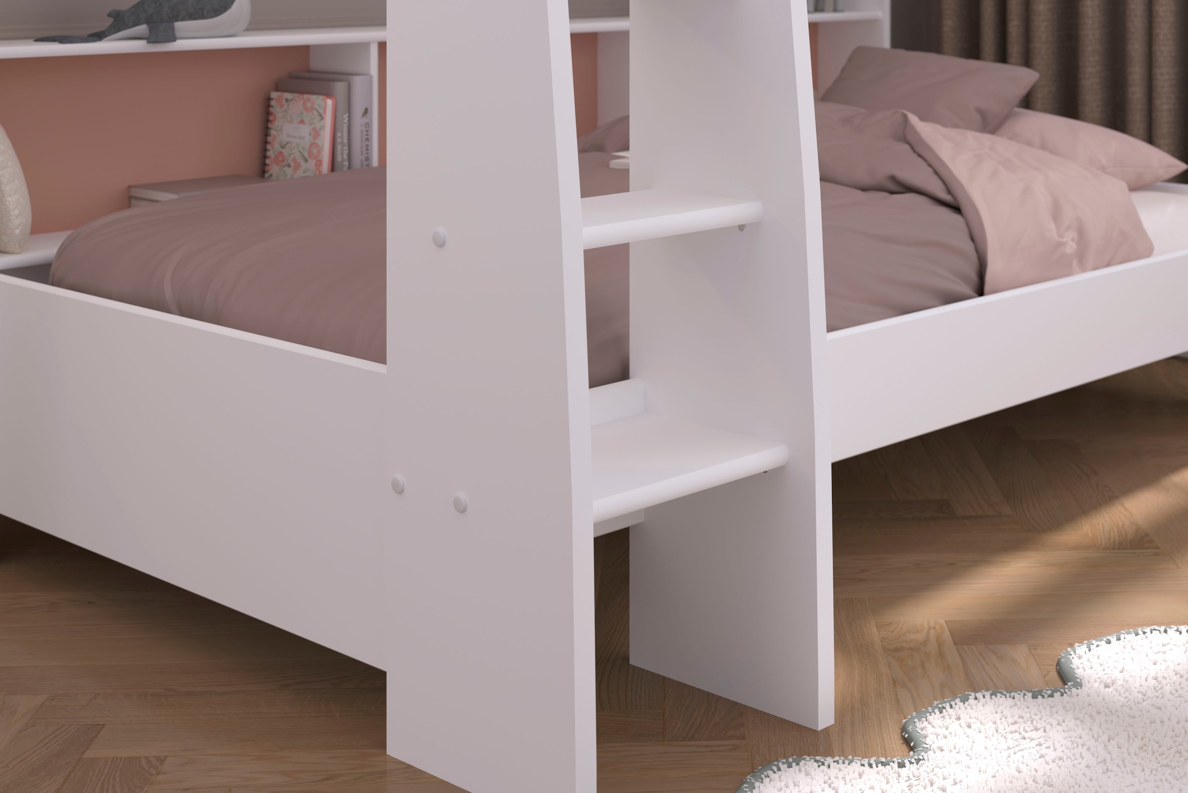 Parisot Lit superposé »Leo 11« Ensemble,  Panneau arrière coloré pivotant au niveau de la surface de couchage