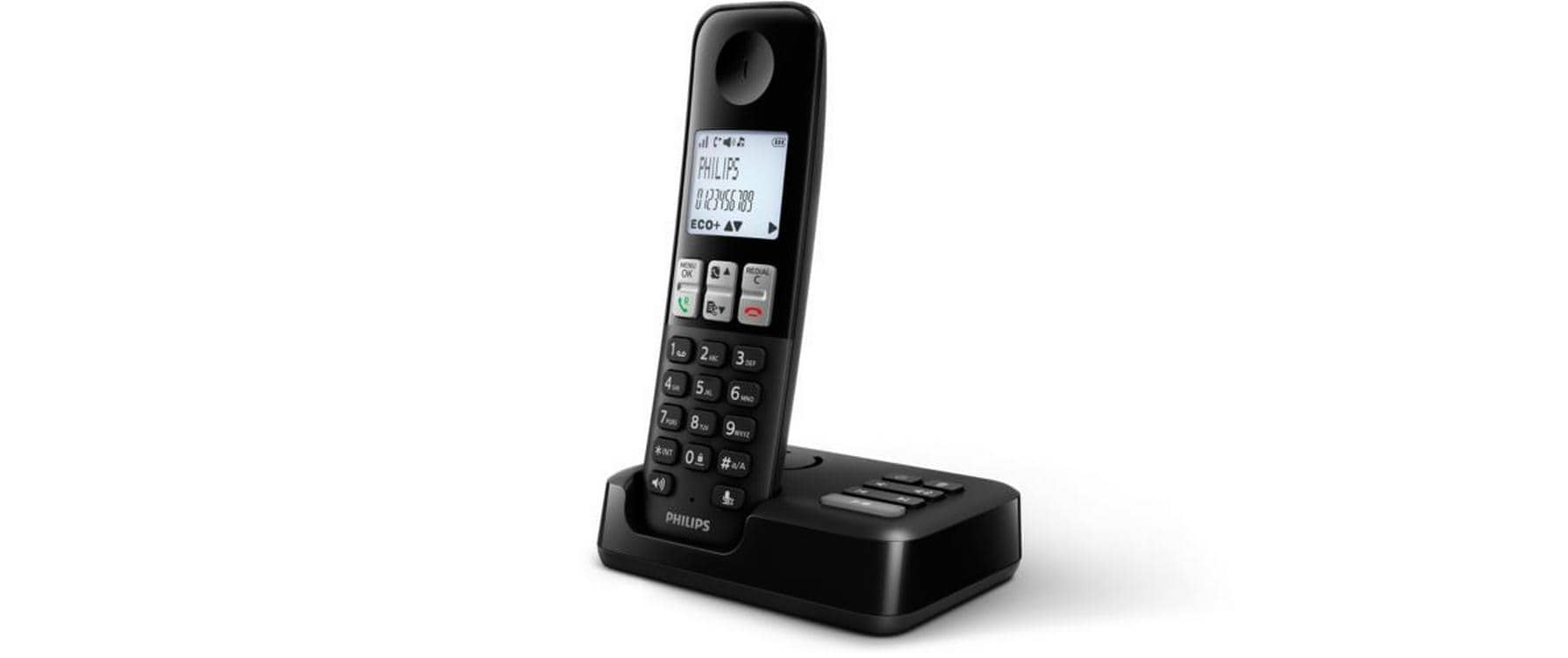 Philips Festnetztelefon »Philips D2551B Schwarz«