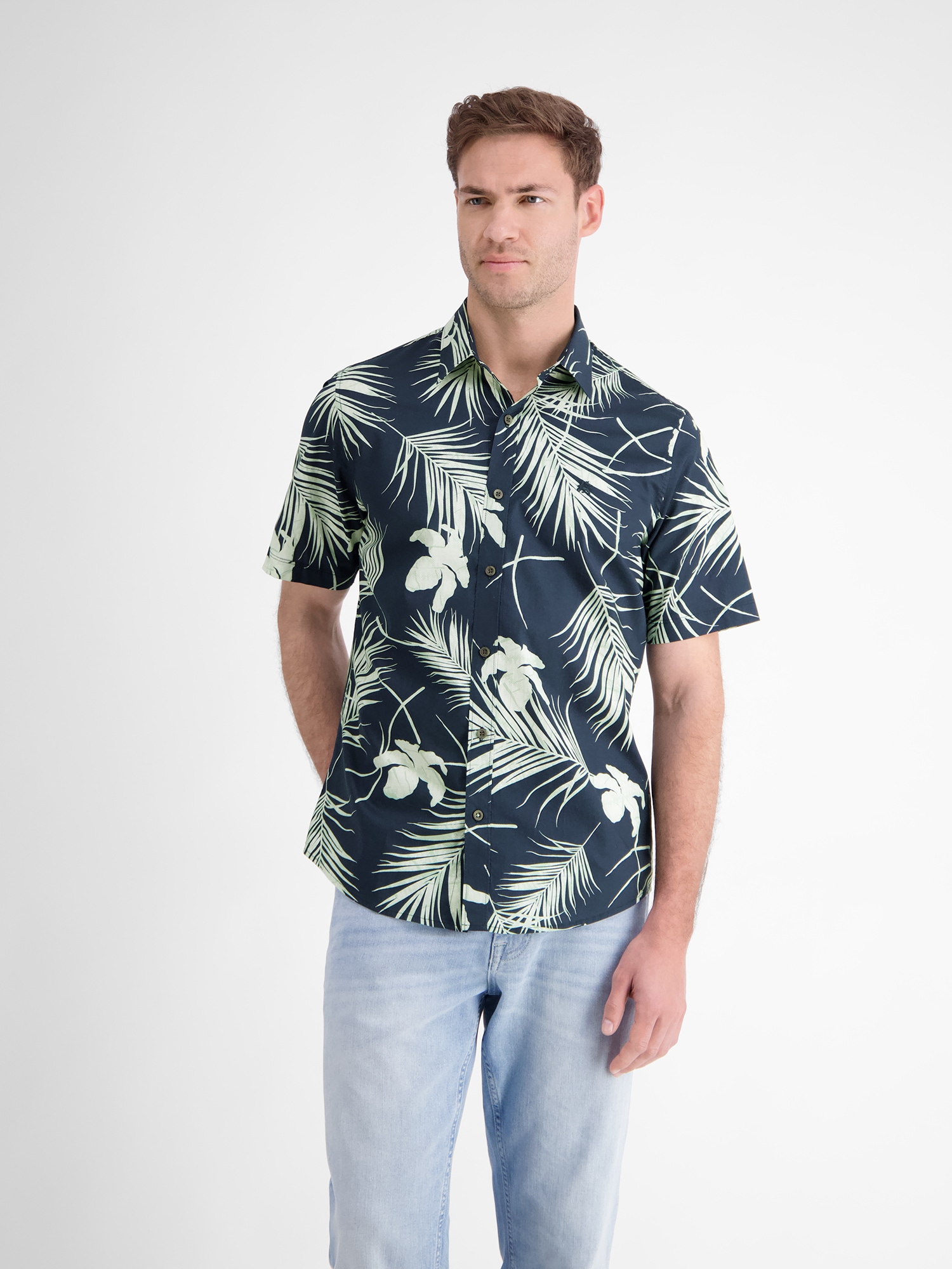 Image of LERROS Kurzarmhemd "Kurzärmeliges Herrenhemd, Hawaiian-Style"