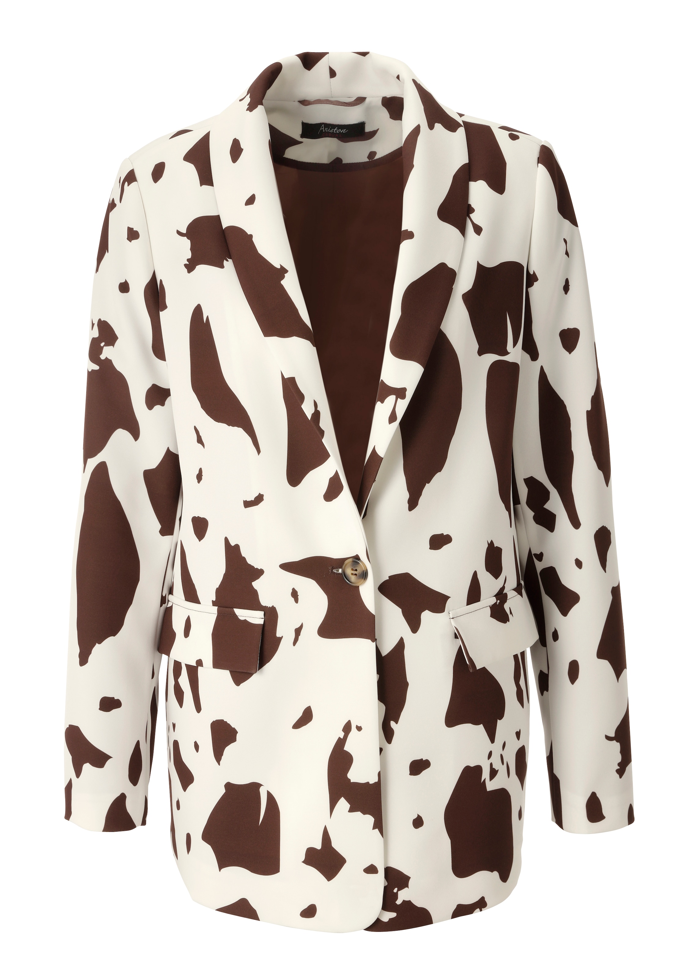 Aniston CASUAL Blazer long mit topaktuellen Kuh-Flecken -jedes Teil ein Unikat - NEUE KOLLEKTION
