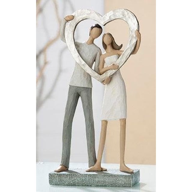 GILDE Dekofigur »Skulptur Liebespaar - Herz«, Dekoobjekt, Höhe 27 cm,  handbemalt, mit Herz, romantisch, Wohnzimmer jetzt kaufen