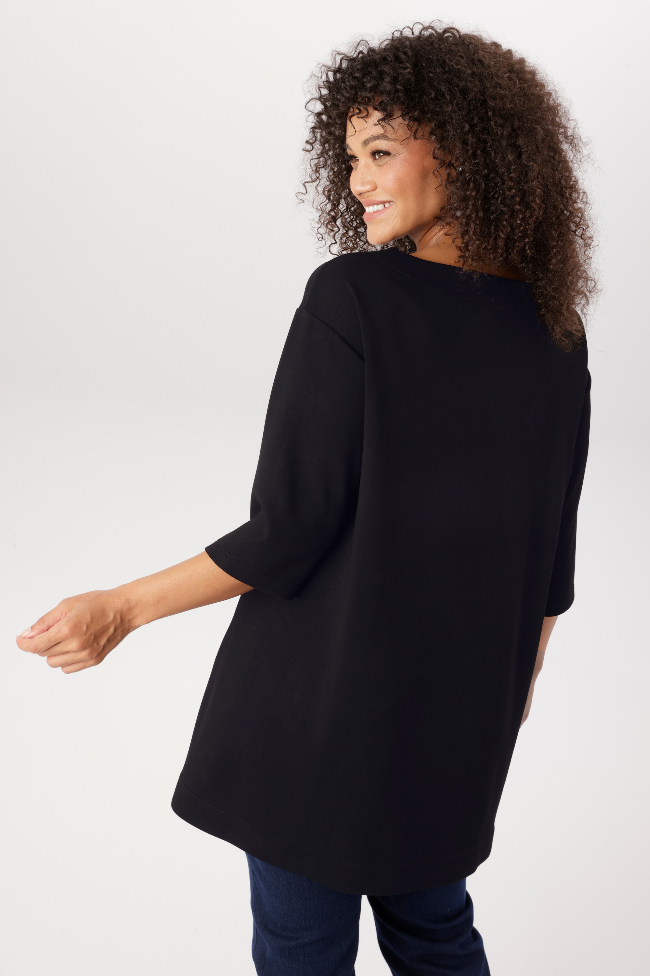 Aniston PLUS T-shirt long en qualité élastique