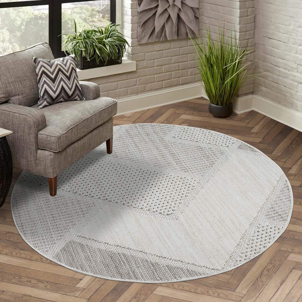 Image of Carpet City Teppich "LINDO 8877" rund 11 mm Höhe Kurzflor, Hochtief-Muster/ 3D-Effekt, Boho-Stil, Wohnzimmer
