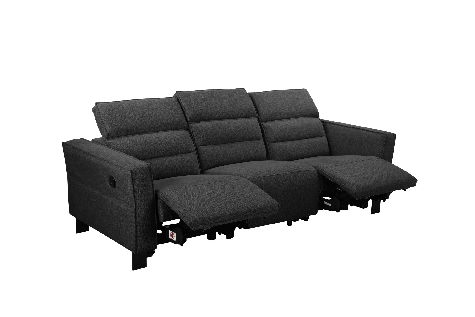 GOODproduct 3-places »Carpari, 224cm, manuelle od. elektrische Relaxfunktion in 2 Sitzen« avec USB-A/C, réglage de la tête de lit, cuir véritable, similicuir, tissu tissé