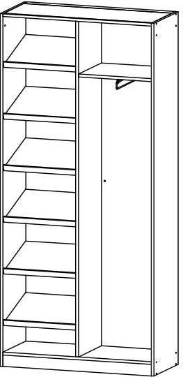 rauch Garderobenschrank »Garderobe Drehtürenschrank Kleiderschrank Schrank Schuhschrank MINOSA«, Breite 91 cm, ausziehbare Kleiderstange 6 Schuhablagen MADE IN GERMANY