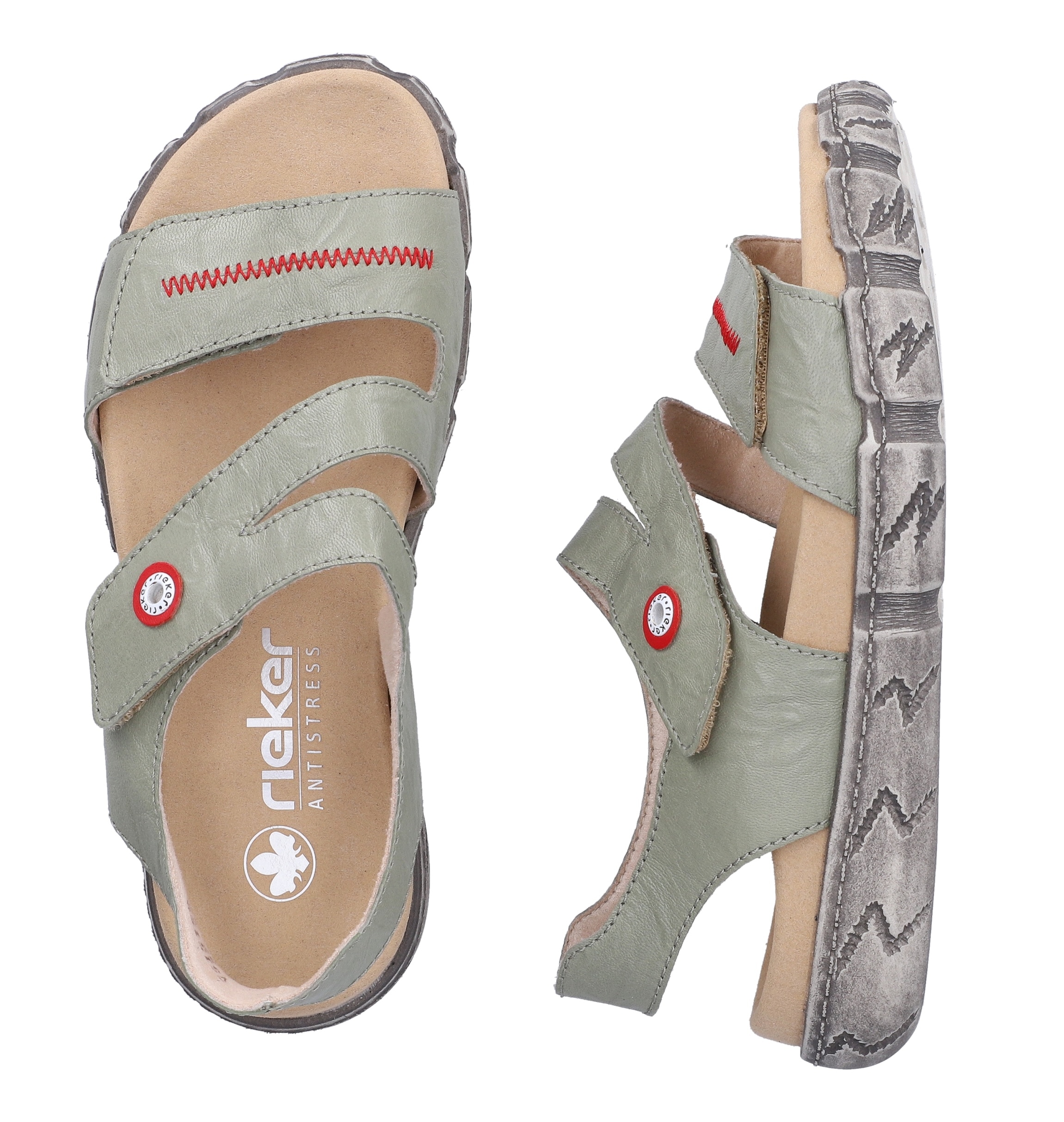 Rieker Sandale  Chaussure d'été, sandale velcro avec couture décorative