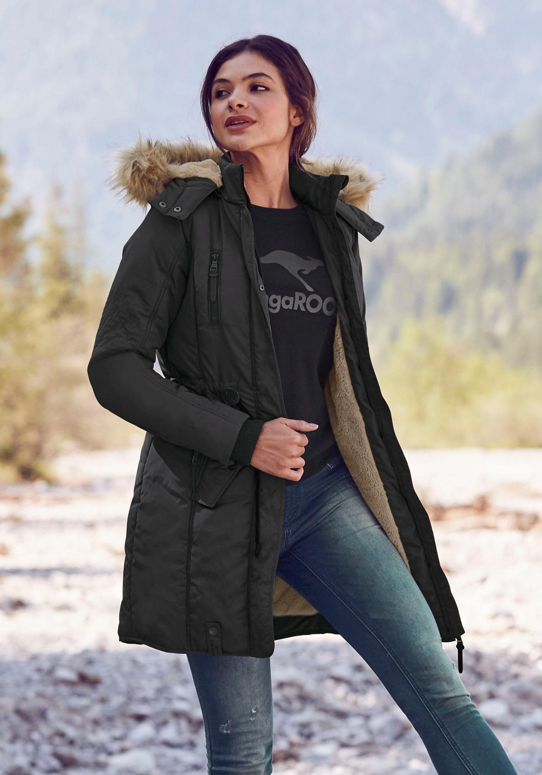 Image of ALPENBLITZ Parka "Wintercharme" mit Kapuze für kalte Temperaturen, aus Webstoff, mit Kapuze, mit Taschen