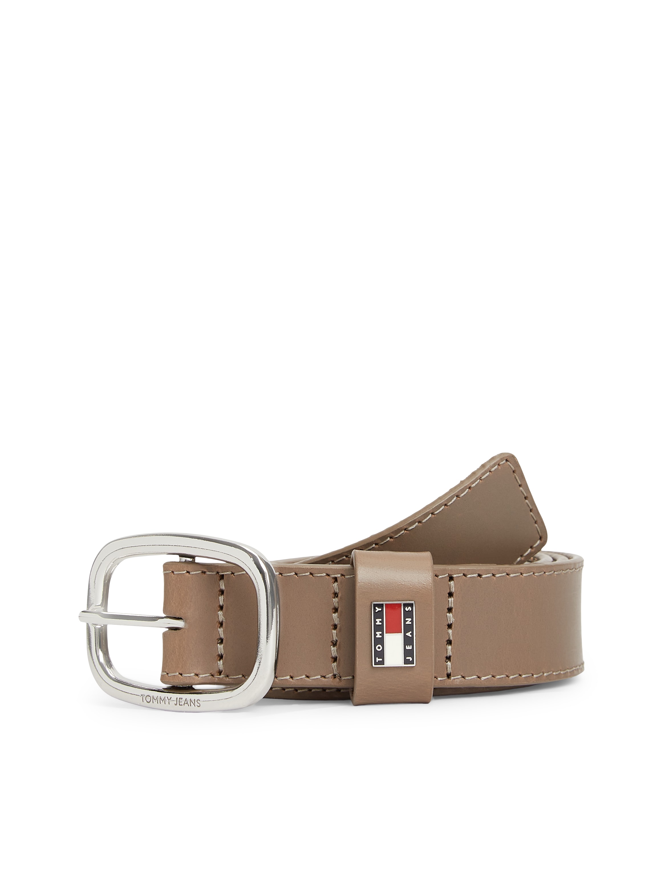 Tommy Jeans Ledergürtel »TJW OVAL 3.0 cm breit« Ovale Einfachdornschliesse und Logo am Verschluss