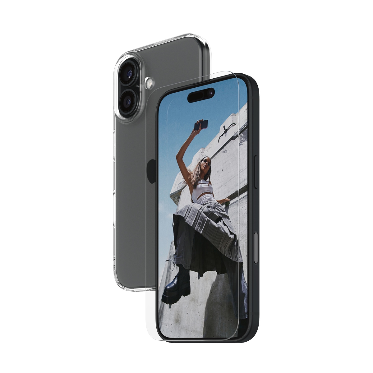 SAFE by PanzerGlass Displayschutzglas »2-in-1 Protection Bundle, Glass, Soft TPU Case«, für Apple iPhone 16, Displayschutzfolie, Schutzfolie, Bildschirmschutz, kratz- & stossfest