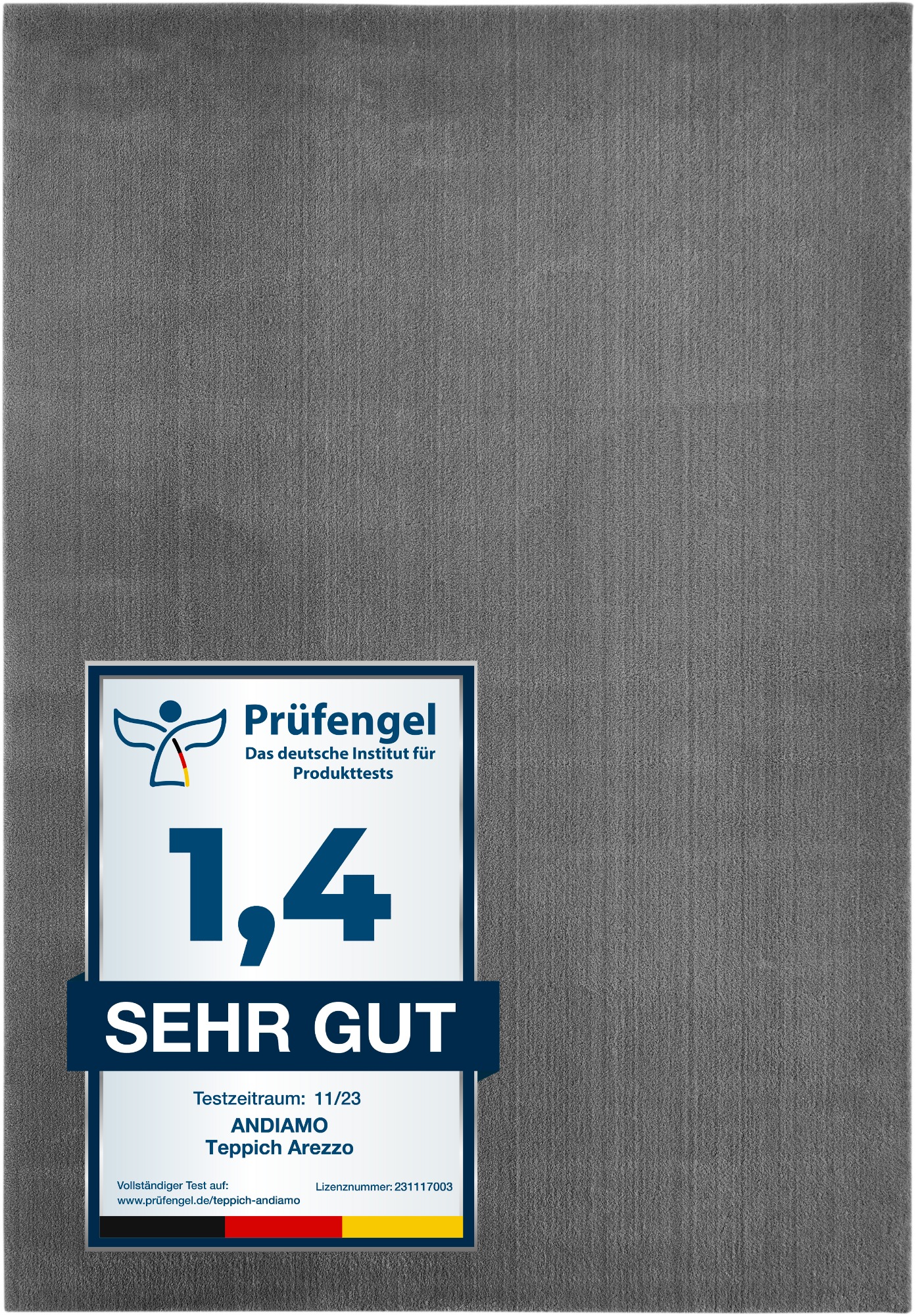 Andiamo Badematte "Arezzo, Badvorleger, Badezimmer Teppich, Duschvorleger" Höhe 16 mm rutschhemmend beschichtet fußbodenheizungsgeeignet  schnell trocknend Uni Farben, weich & kuschelig, auch in rund & als 2er Set erhältlich