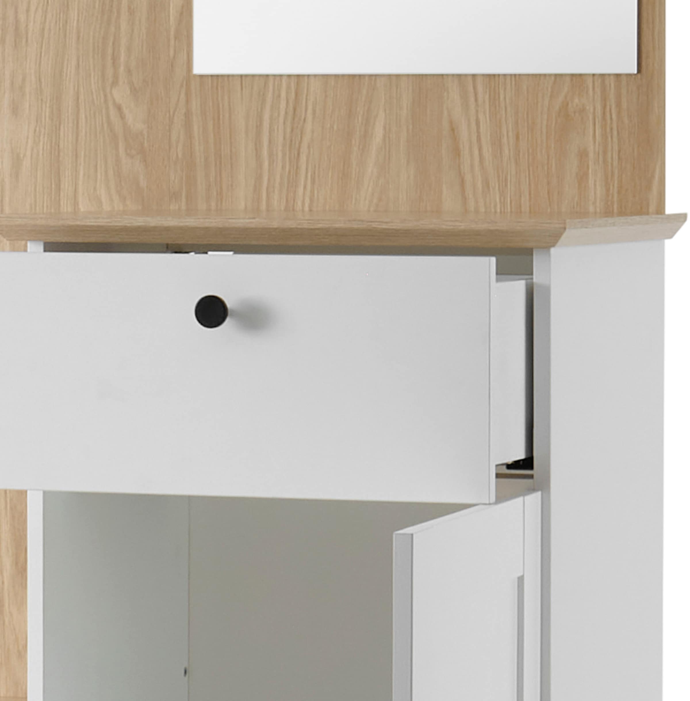GOODproduct Kompaktgarderobe »Brest, Garderobe im Landhausstil, Flurgarderobe, Dielenschrank« schwarze Metallgriffe, viel Stauraum, für kleine Räume geeignet