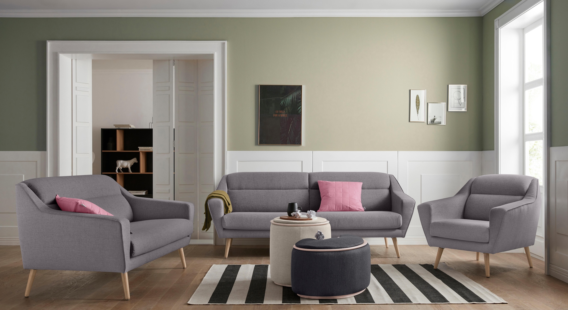 andas Fauteuil »Bille« mit Naht im Rückenkissen und Eiche-Beinen, Design by Morten Georgsen