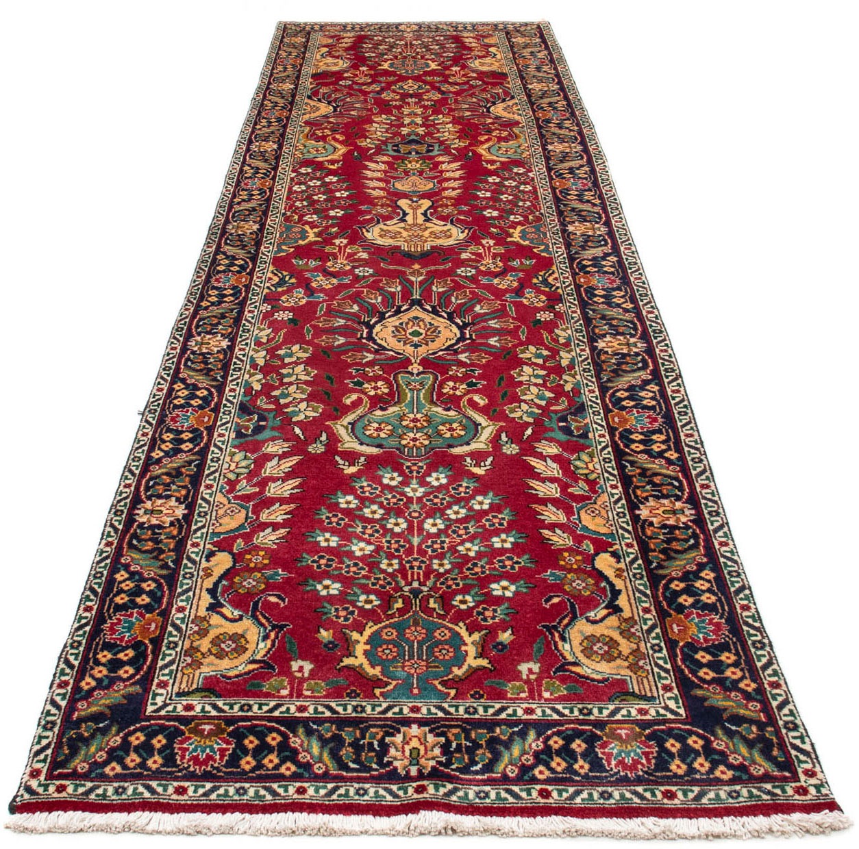 Image of morgenland Hochflor-Läufer »Täbriz Stark Gemustert Rosso 400 x 105 cm«, rechteckig, 1 mm Höhe, Unikat mit Zertifikat bei Ackermann Versand Schweiz