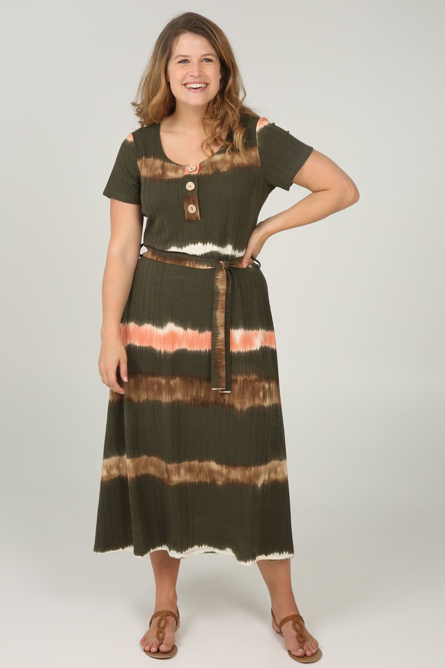 Maxikleid »Langes Kleid mit Batik-Druck«